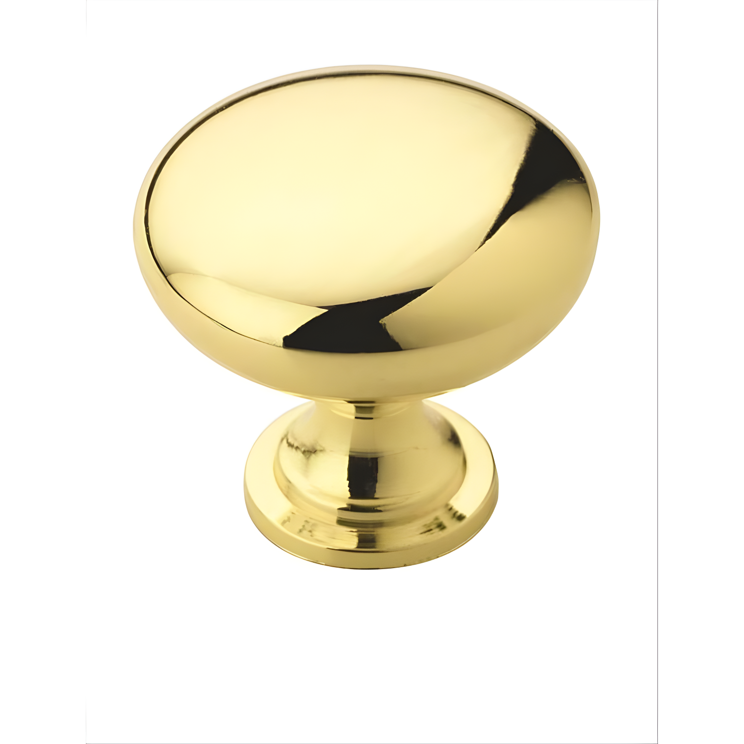 Polished Brass Round Cabinet Knob with Mounting Hardware