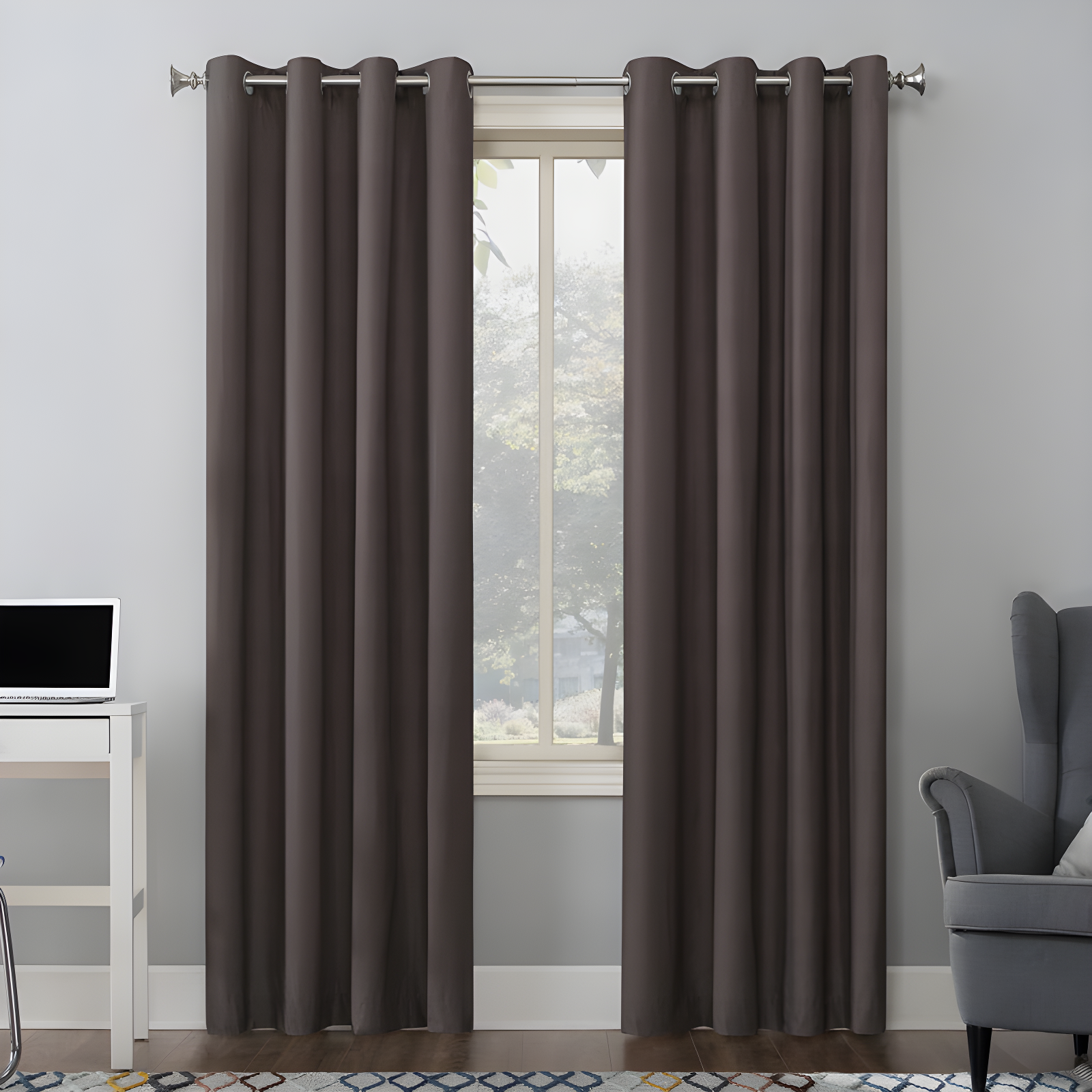 Fig Purple Blackout Polyester Grommet Curtain Panel