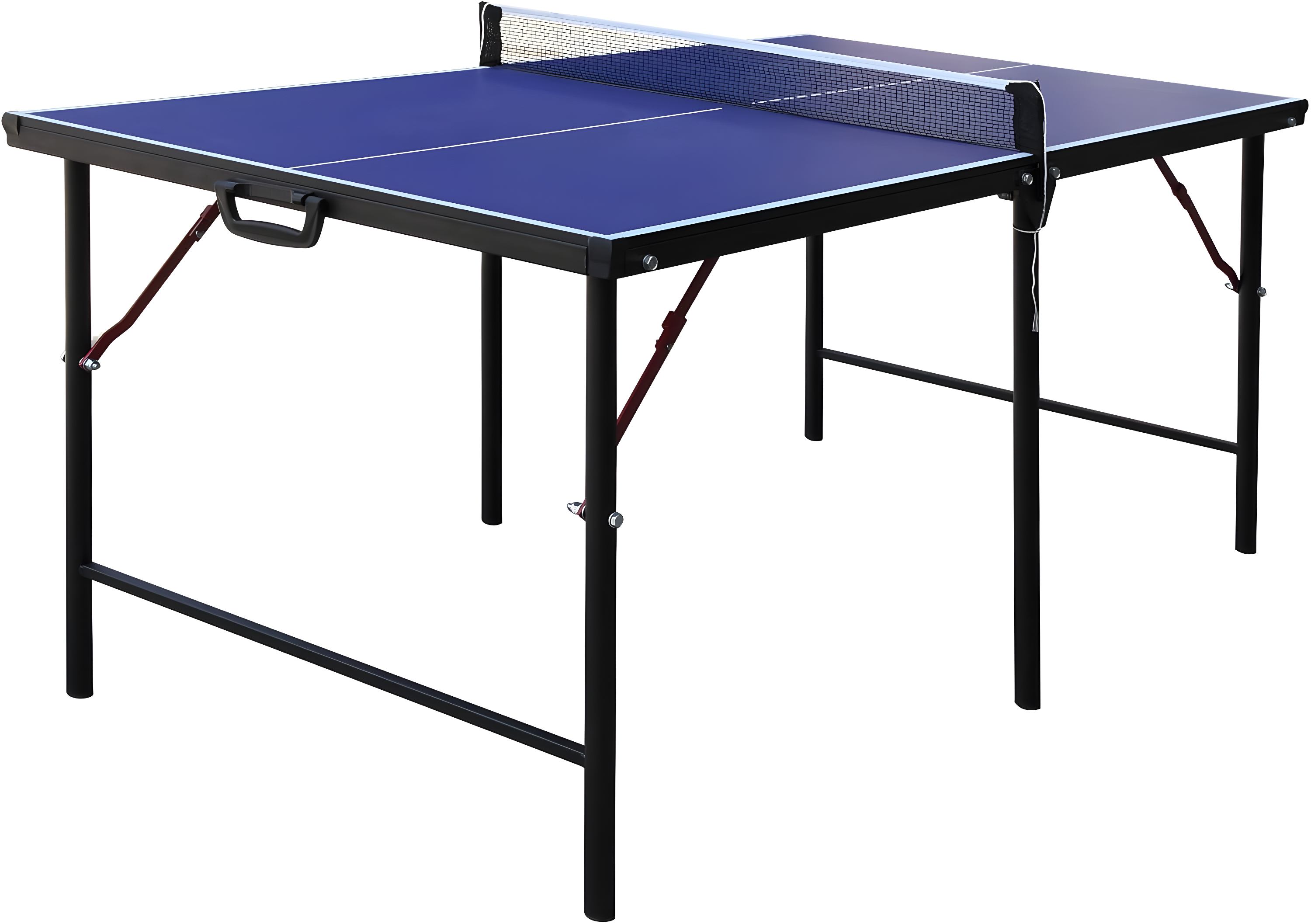 Compact 60" Blue Melamine Folding Indoor Table Tennis Table with Accessories