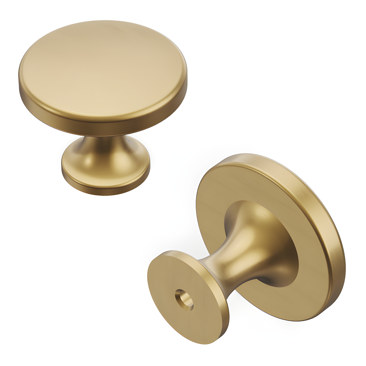 Champagne Bronze Round Mushroom Cabinet Knob with Mounting Hardware