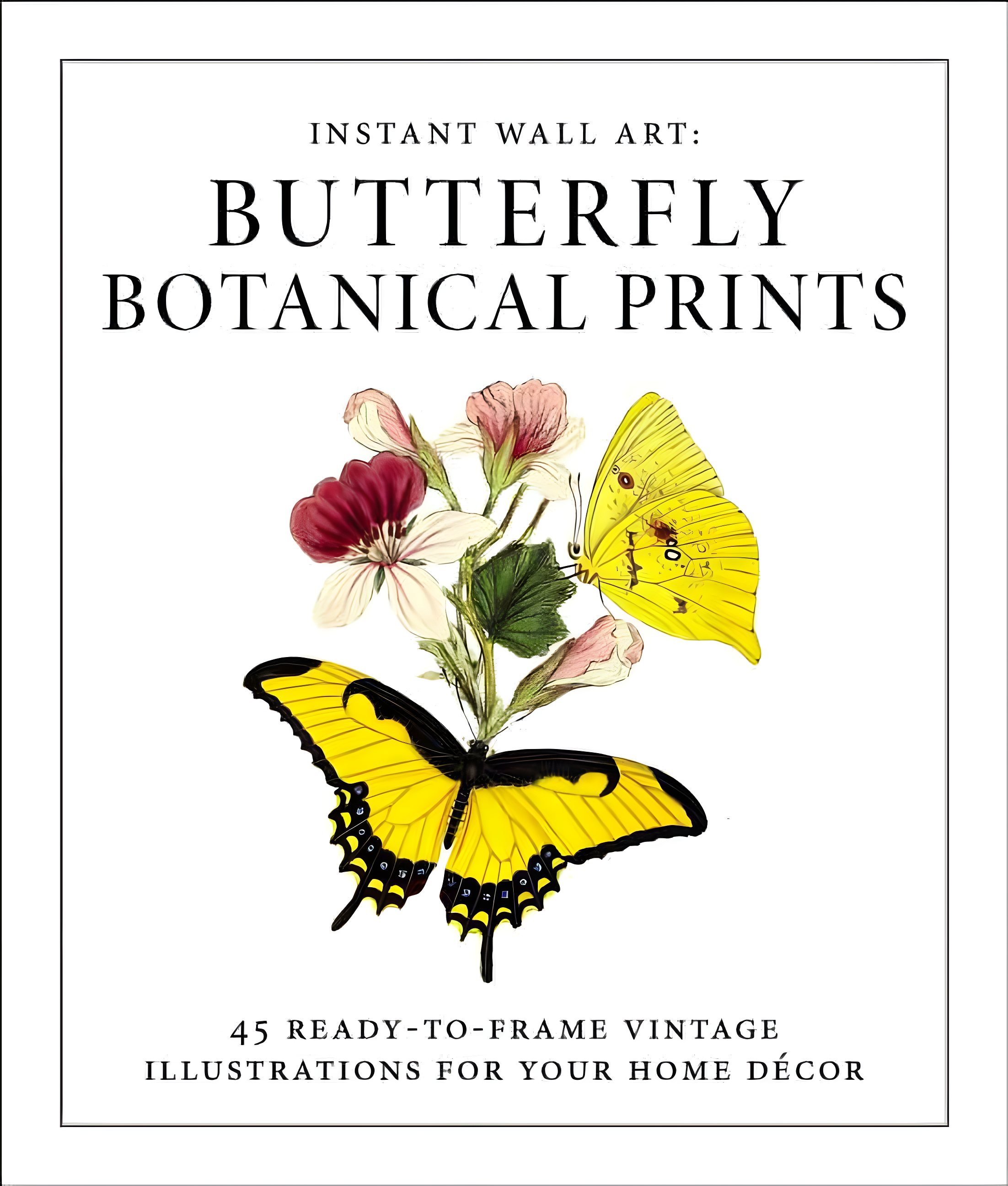 Vintage Butterfly Botanical Prints Ready-to-Frame Wall Art