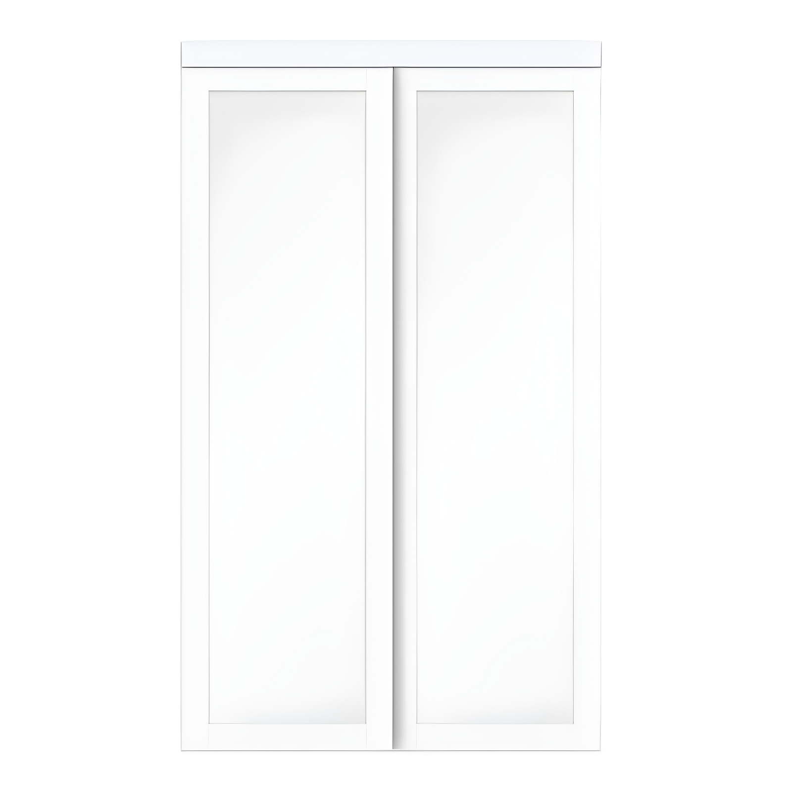 Twilight 72-in x 80-in White Frosted Glass Sliding Closet Door