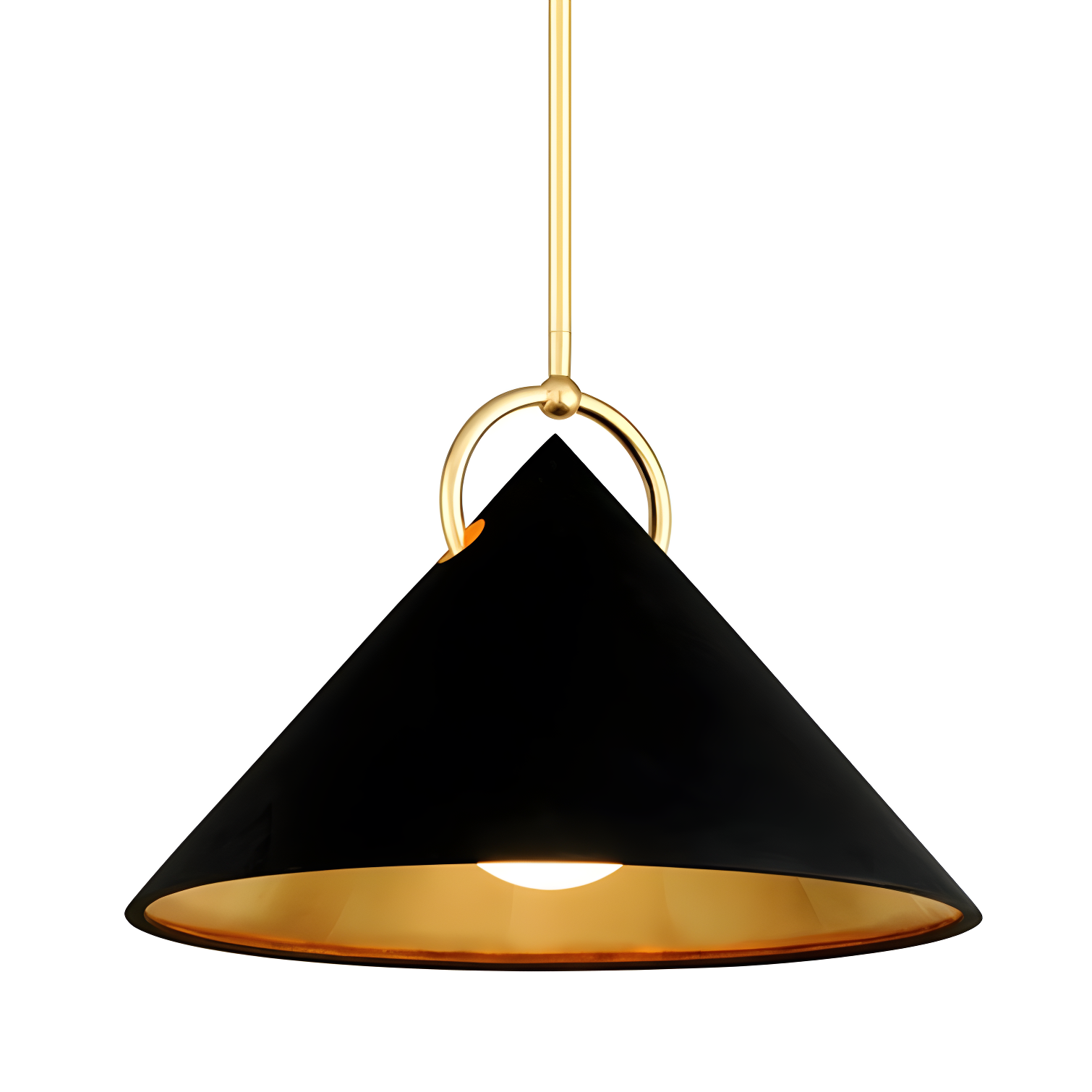 Modern Elegance 23'' Black and Gold Leaf Glass Pendant Light