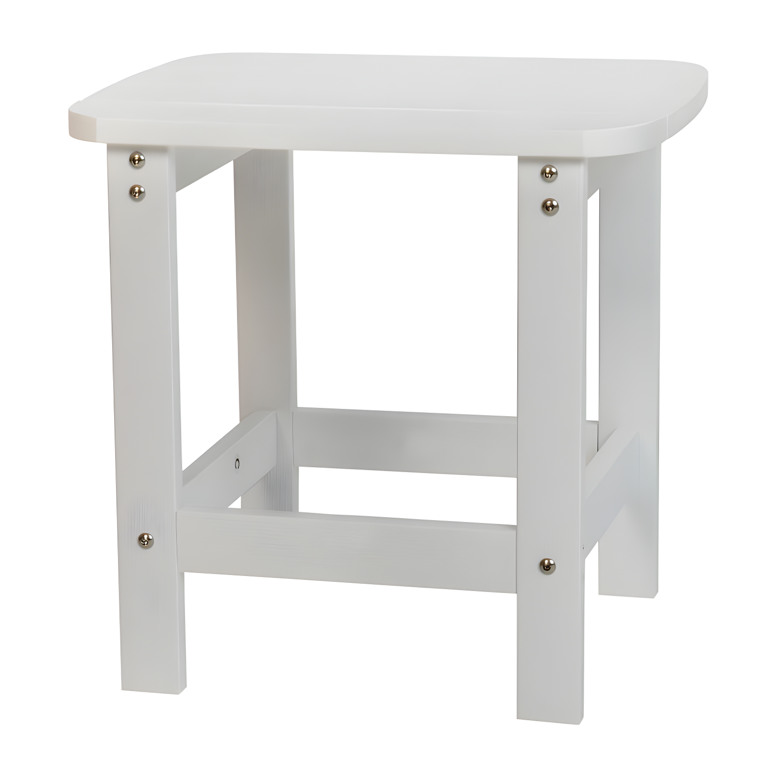 Coastal Charm White Poly Resin Adirondack Side Table