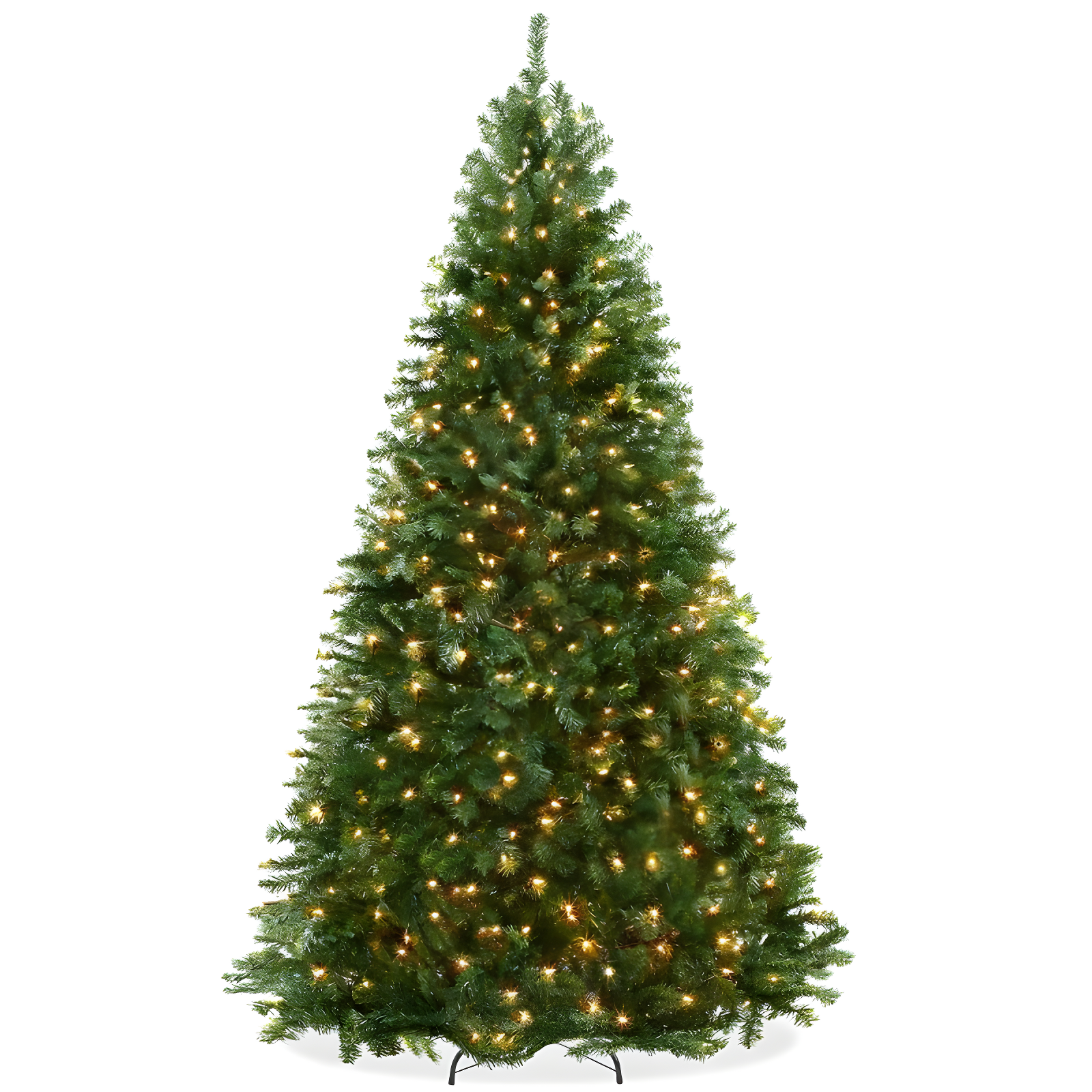 6.5FT Realistic Pre-Lit Green Spruce Artificial Christmas Tree with Metal Stand