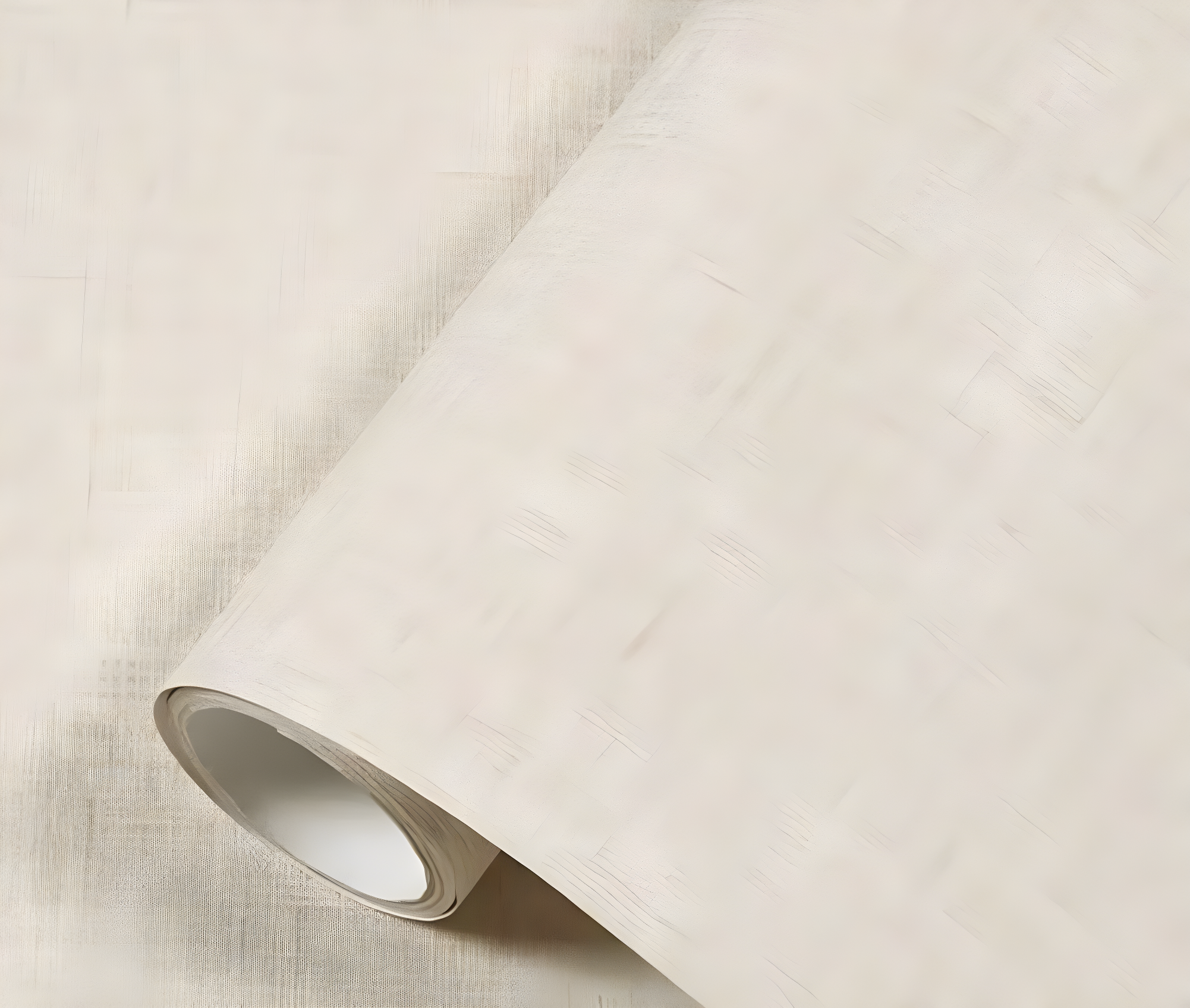 Cream Textured Grasscloth Self-Adhesive Wallpaper 10ft Roll