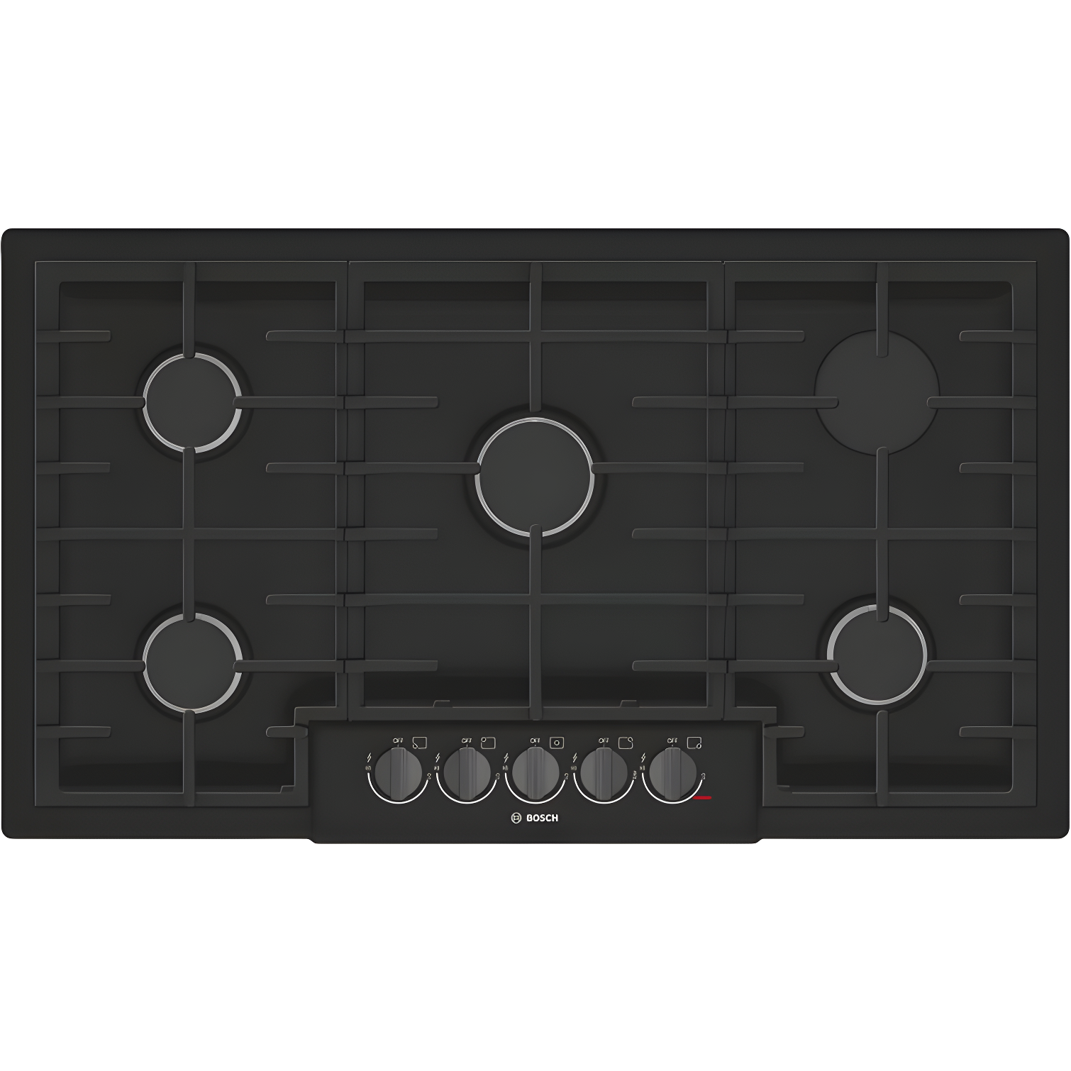 36'' Black Stainless Steel 5-Burner Gas Cooktop