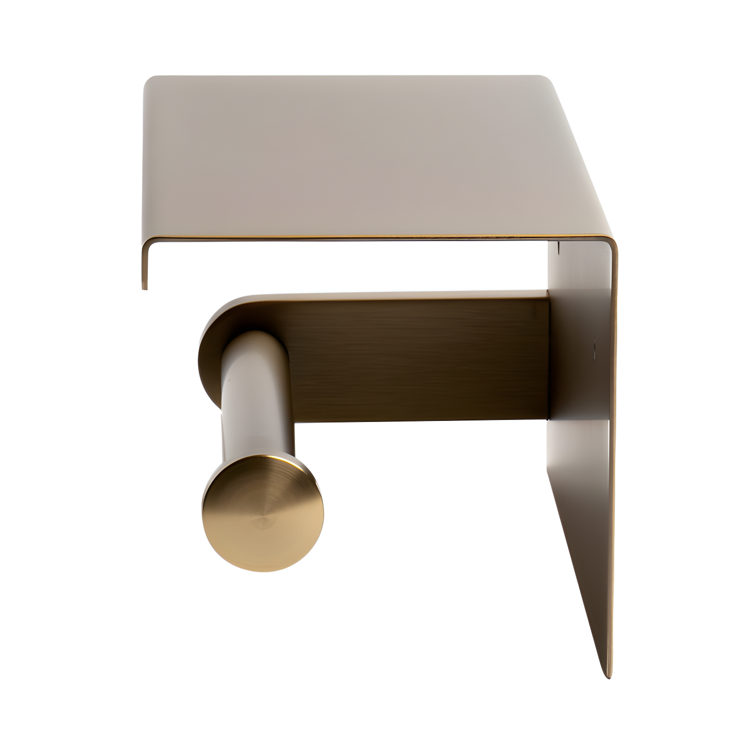 Brushed Gold Stainless Steel Wall Mounted Toilet Paper Holder with Shelf