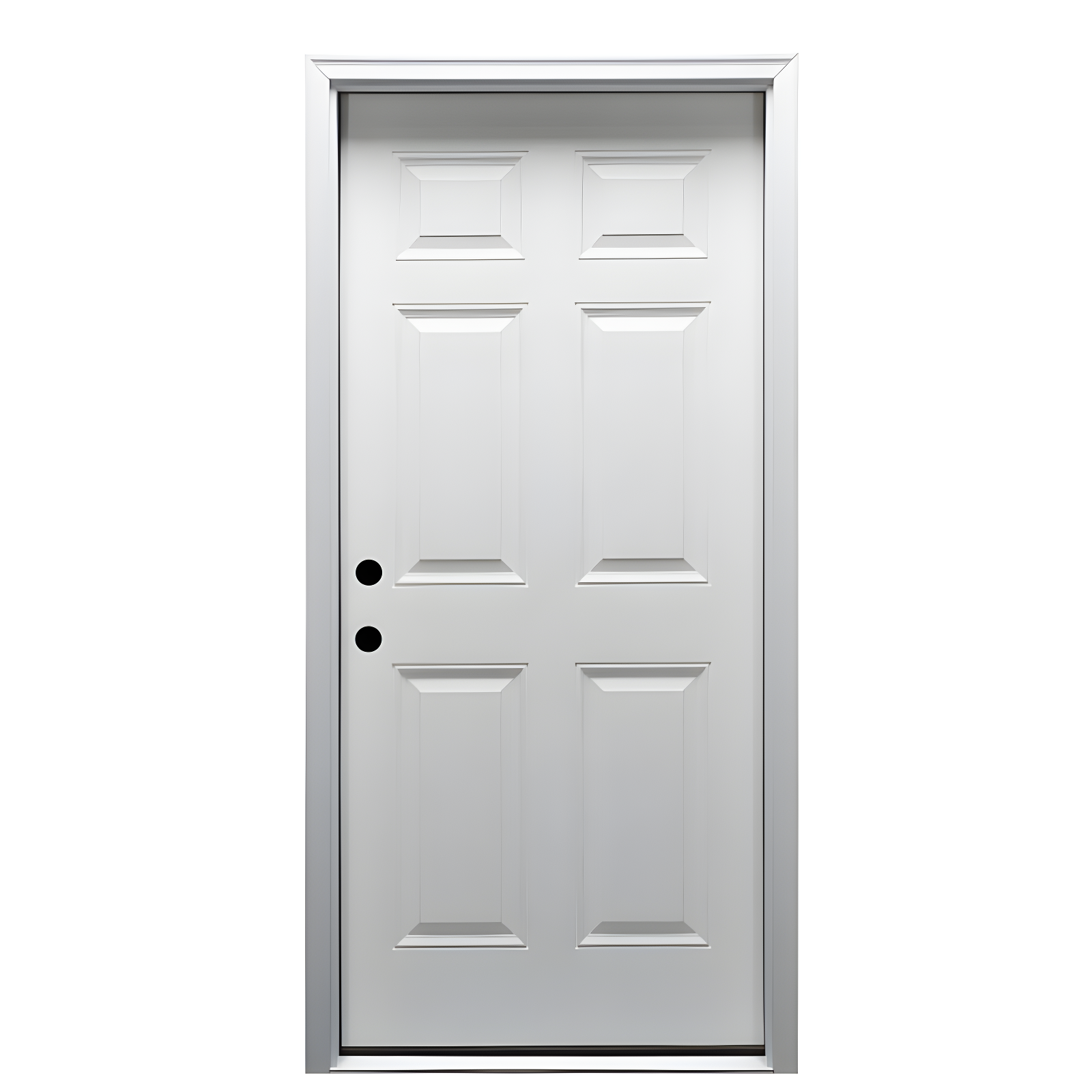 Primed White Composite 6-Panel Right-Hand Inswing Exterior Door