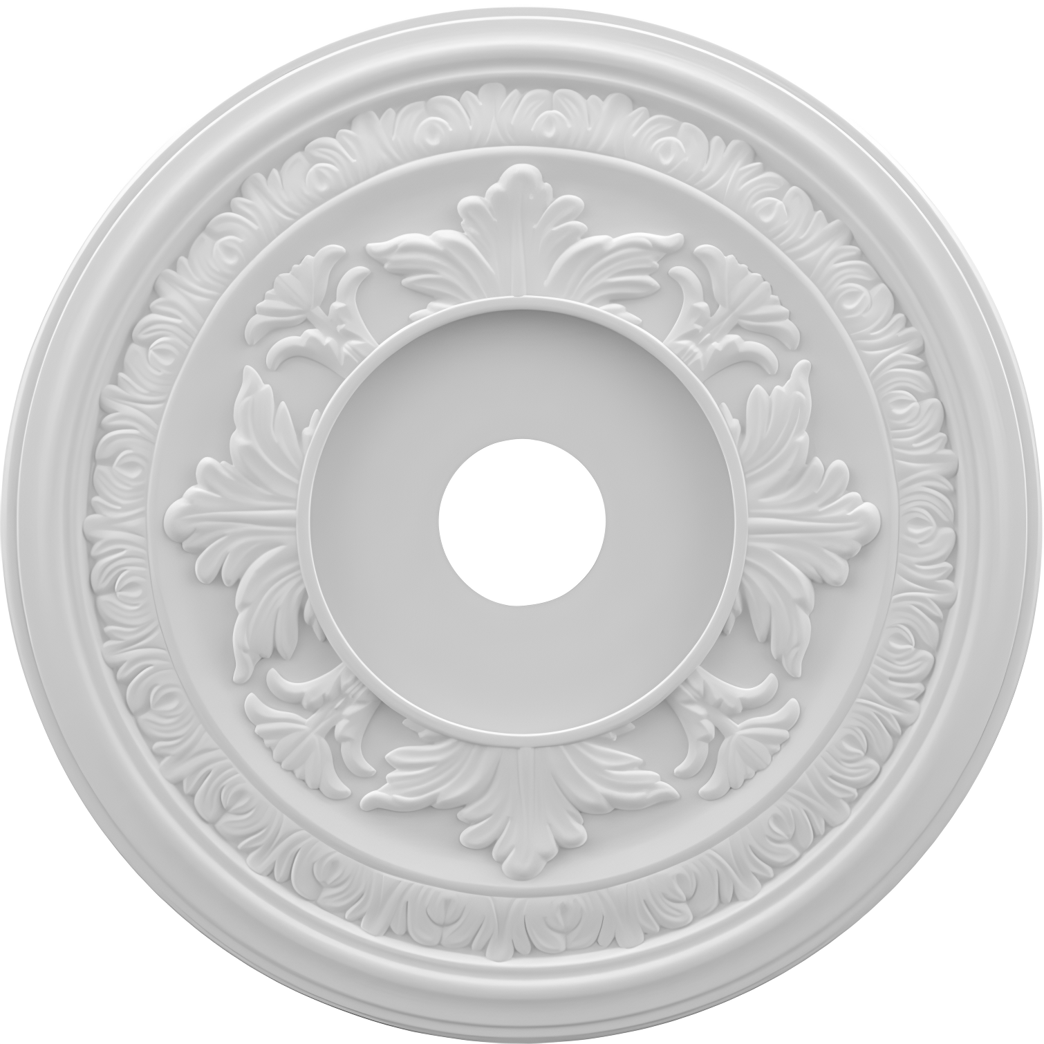 Baltimore 13'' White Thermoformed PVC Ceiling Medallion