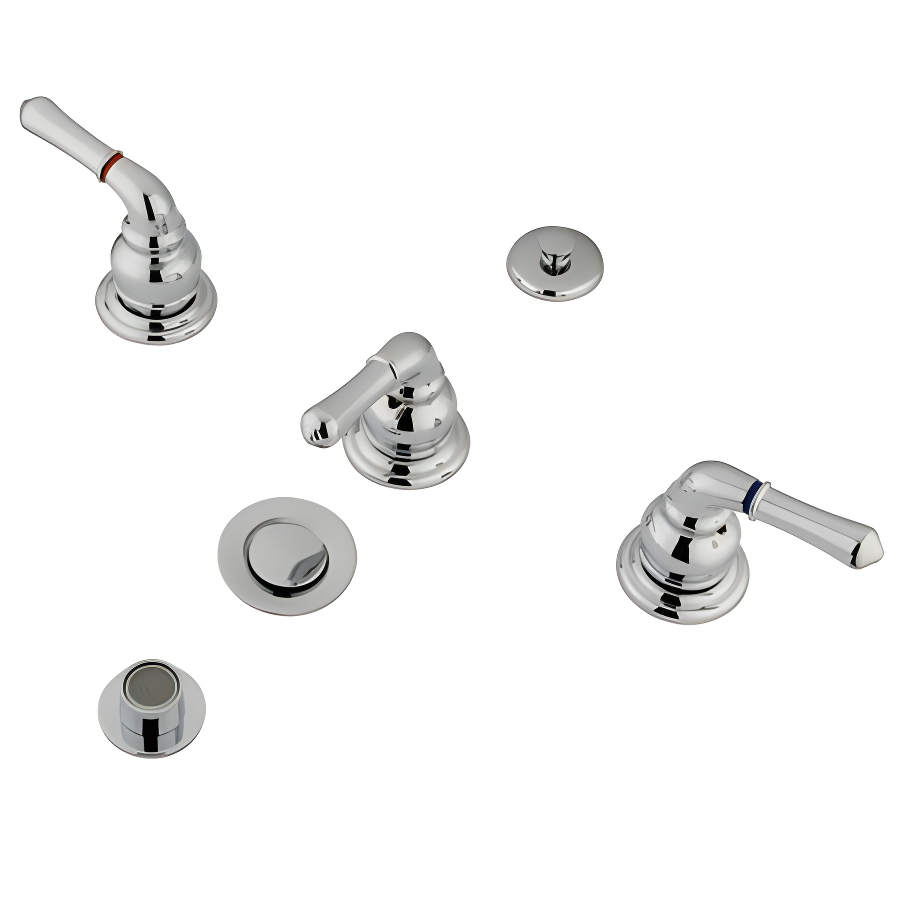 Polished Chrome Triple Handle Vertical Spray Bidet Faucet