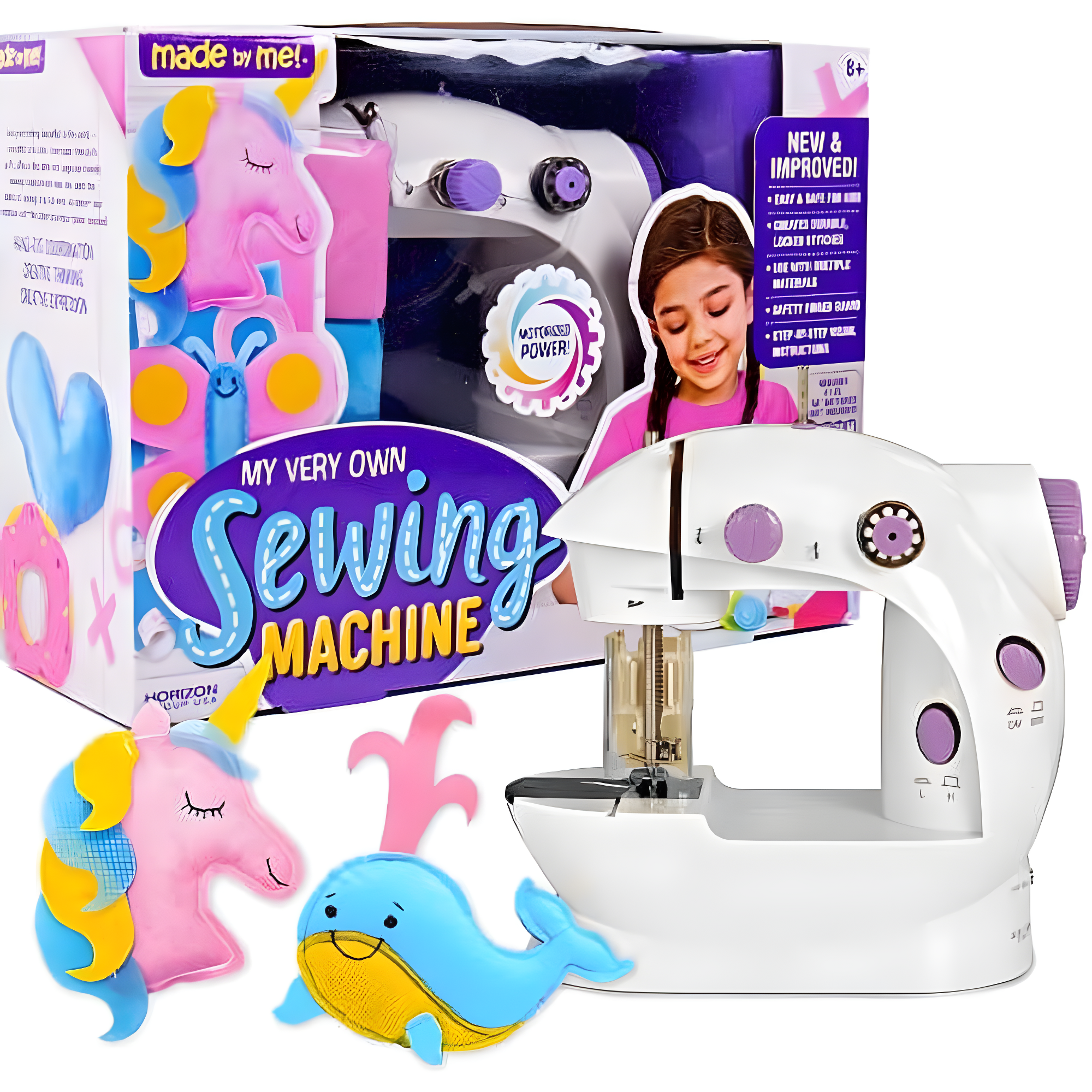 Kids' Portable Pink Battery-Powered Sewing Machine