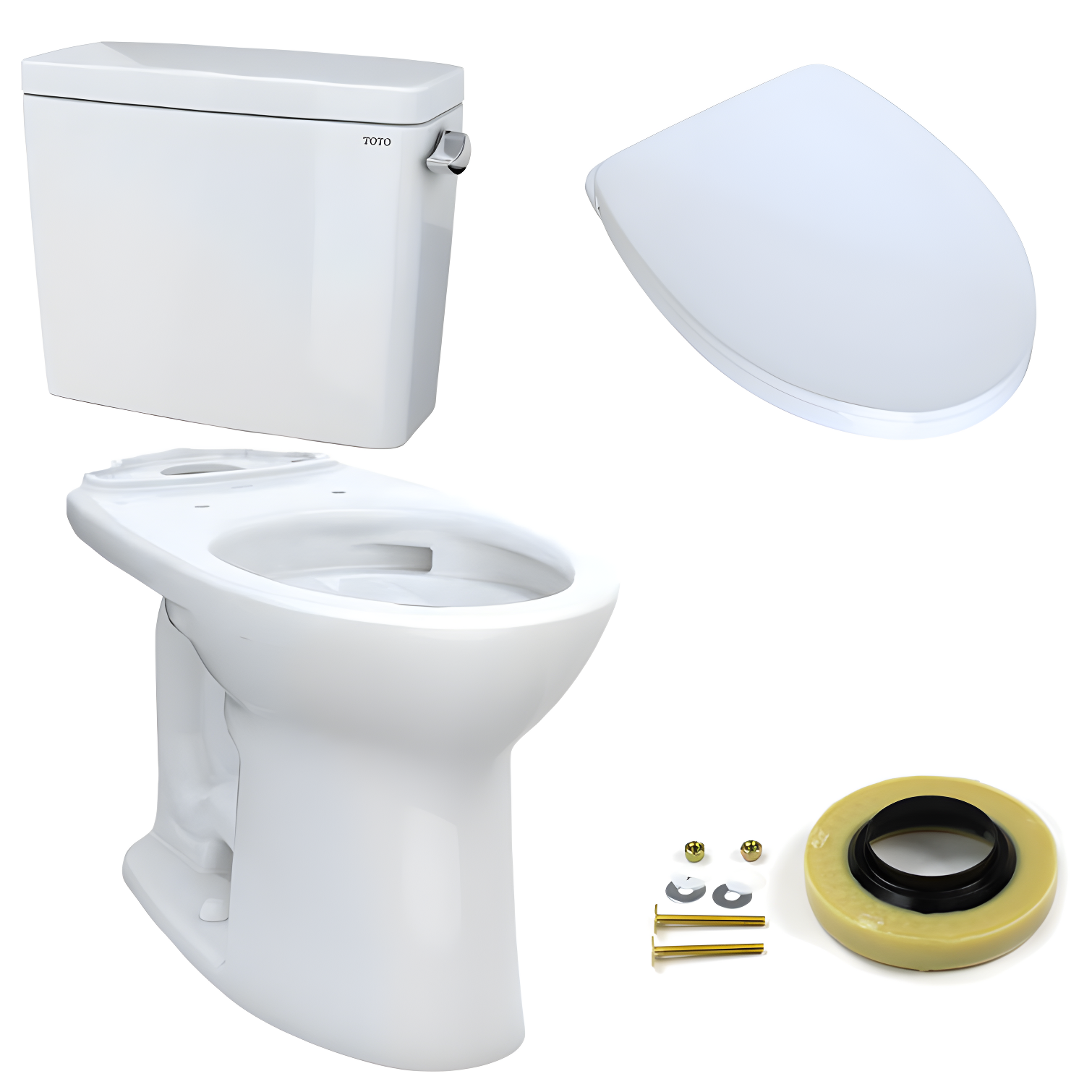 White Elongated Two-Piece High Efficiency Toilet