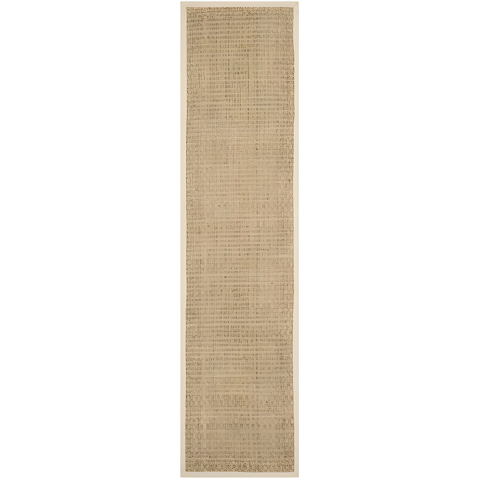 Natural Beige Seagrass Runner Rug with Cotton Border