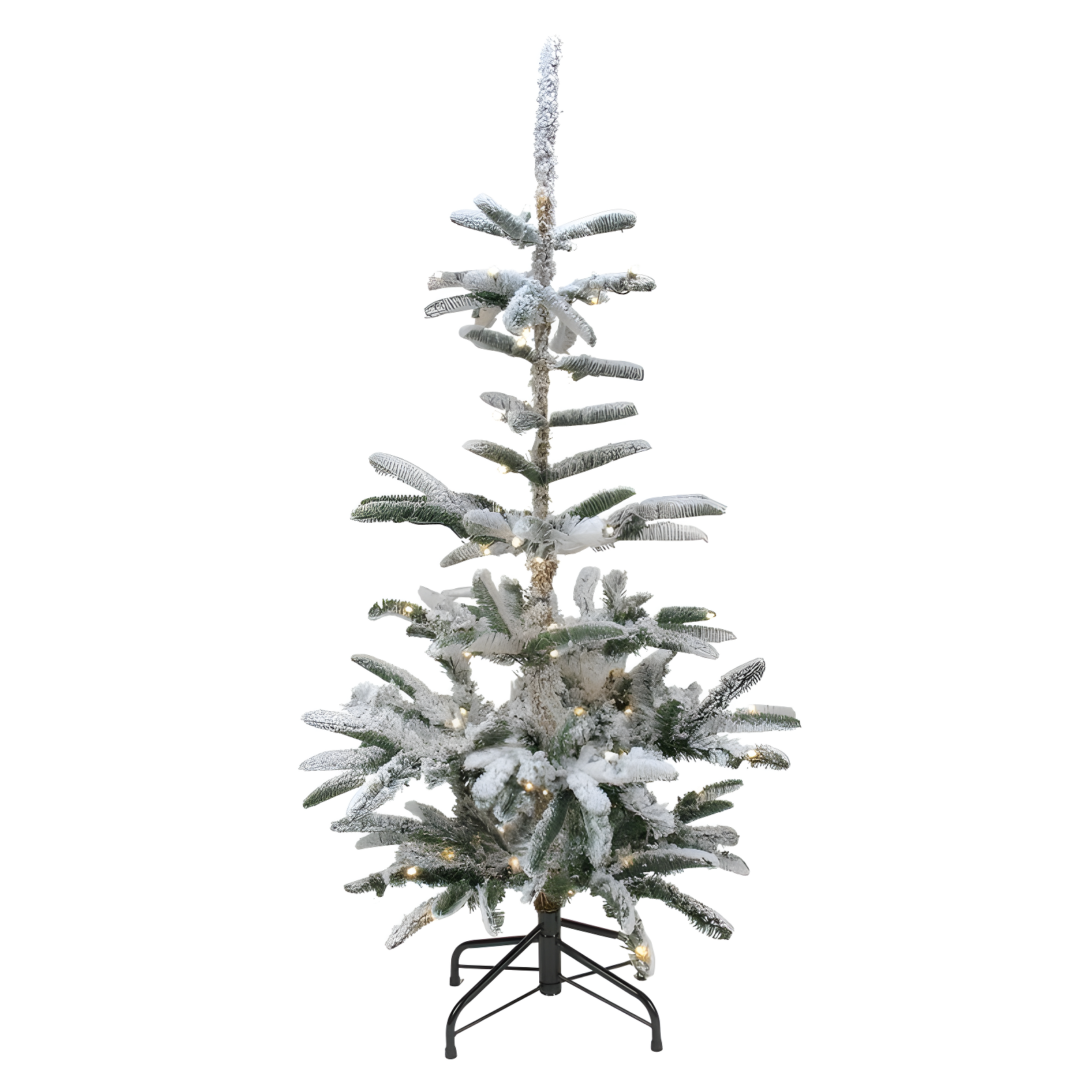 6.5' White Flocked Fir Artificial Christmas Tree with Warm LED Lights