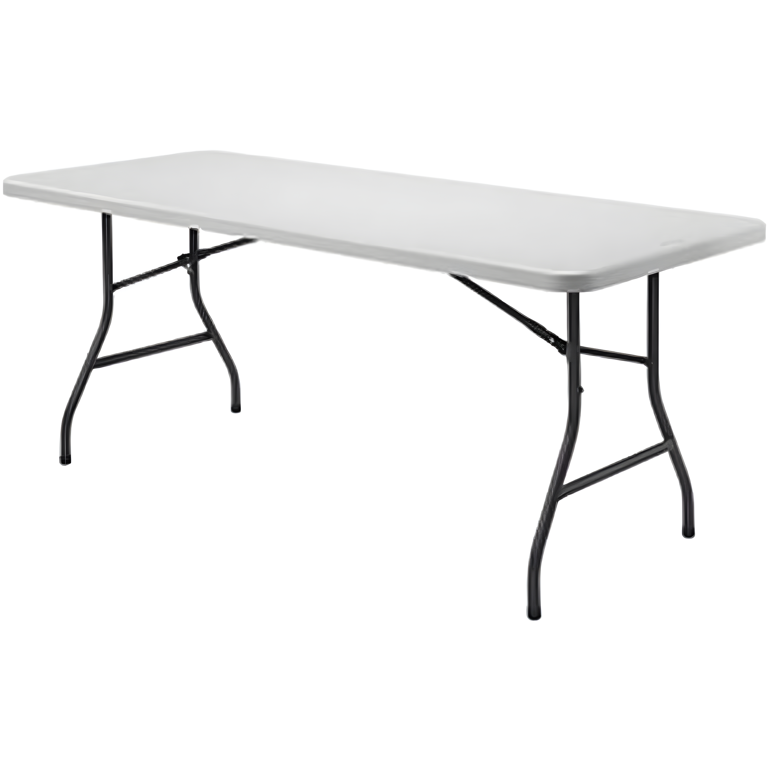 Gray Rectangular Banquet Table with Steel Legs, 72"