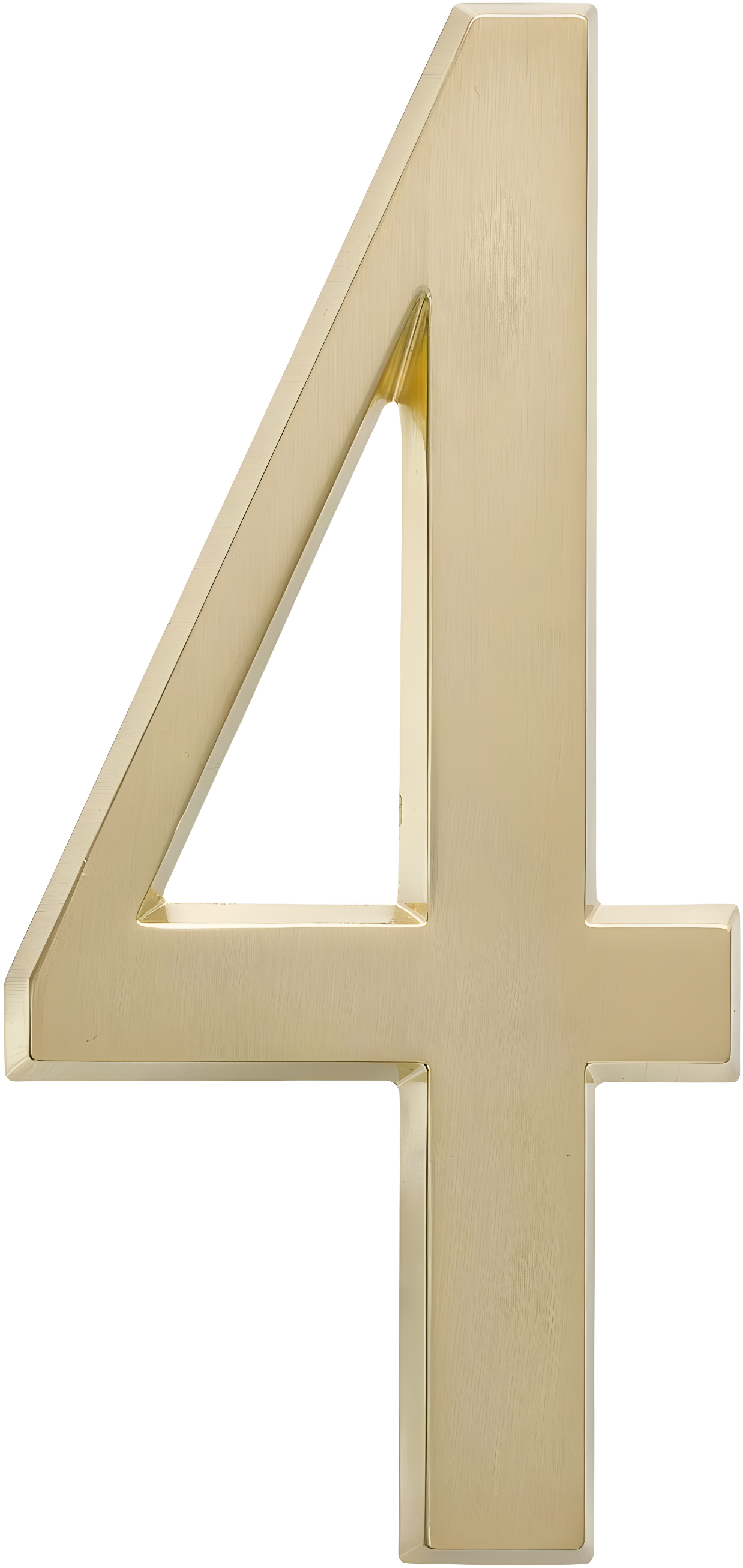 4.75-Inch Satin Brass Metal Address Number 4