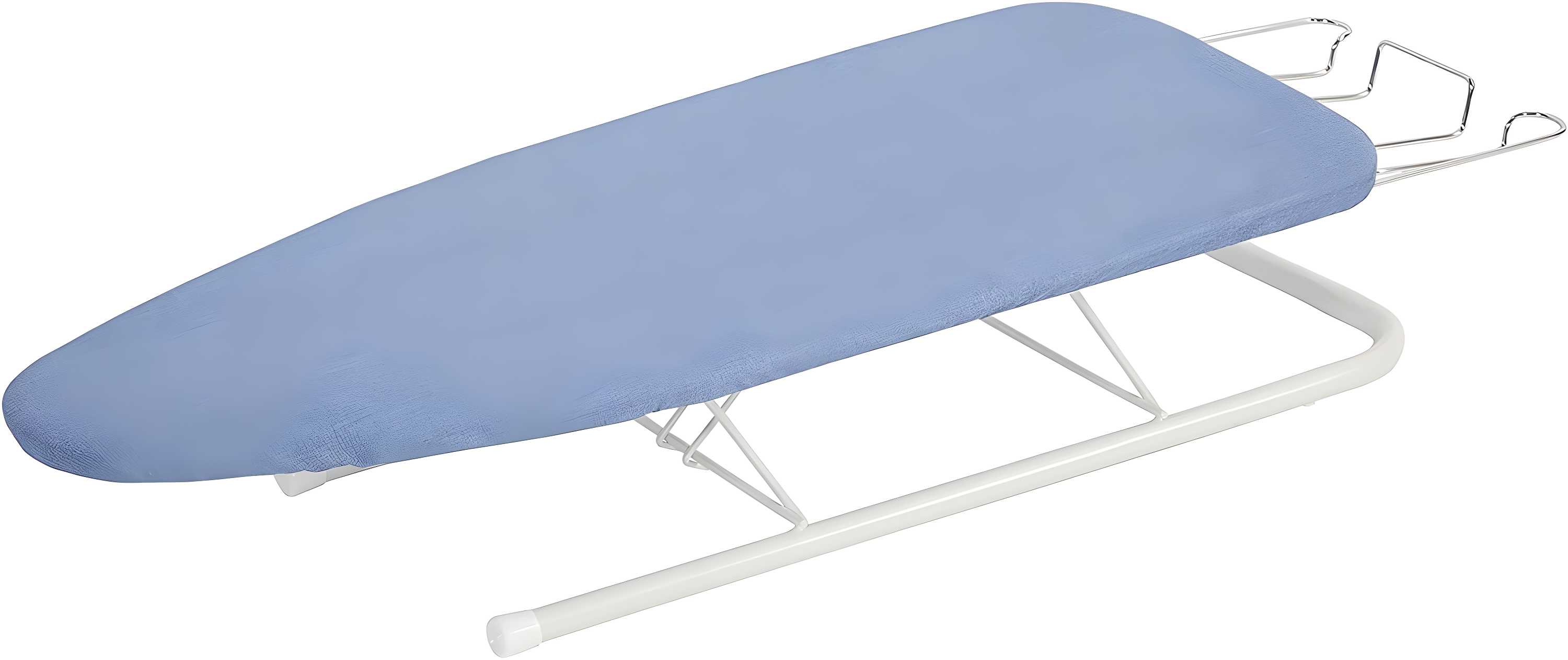 Blue Tabletop Ironing Board with Iron Rest and Metallic Cover