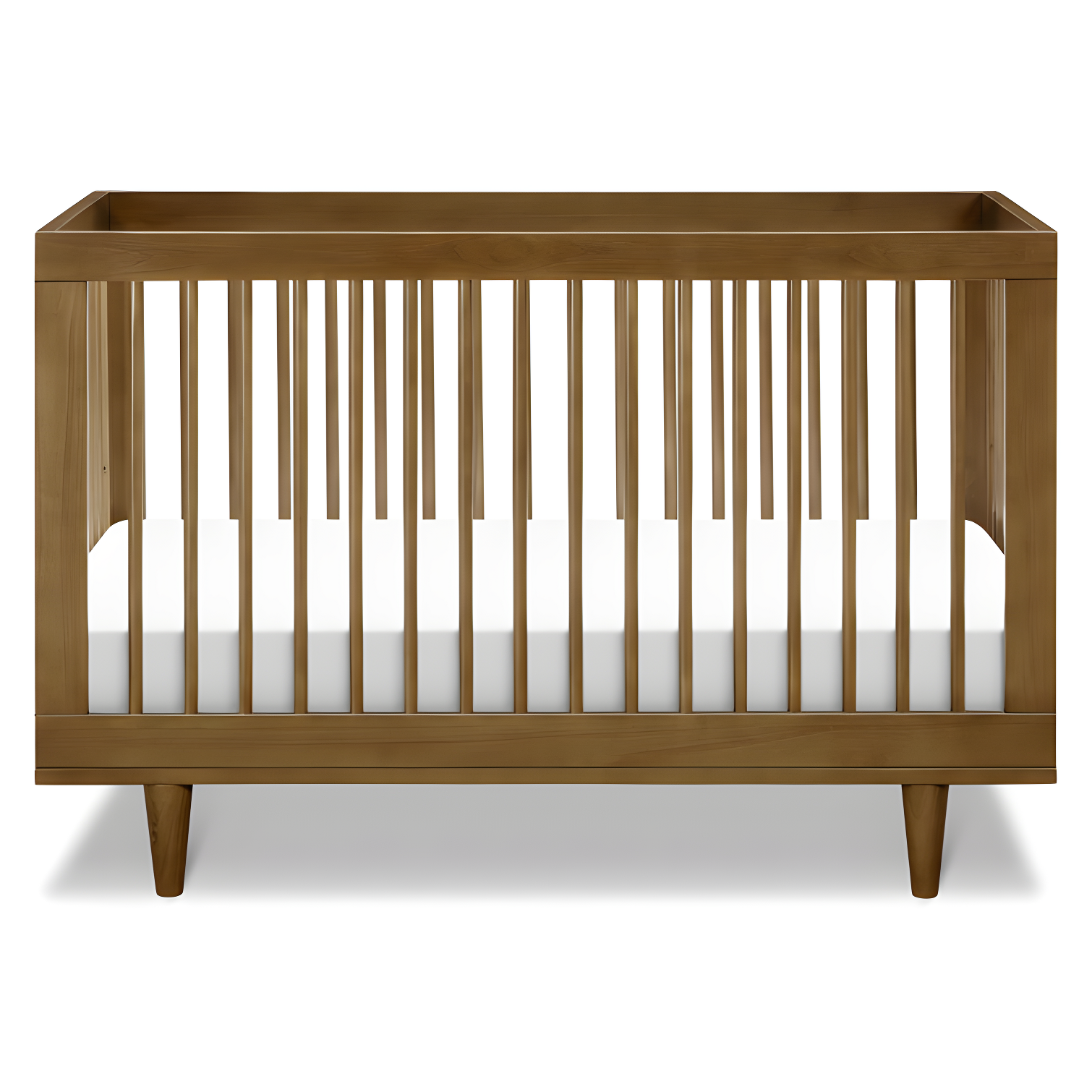 Walnut Mid-Century Modern 3-in-1 Convertible Crib