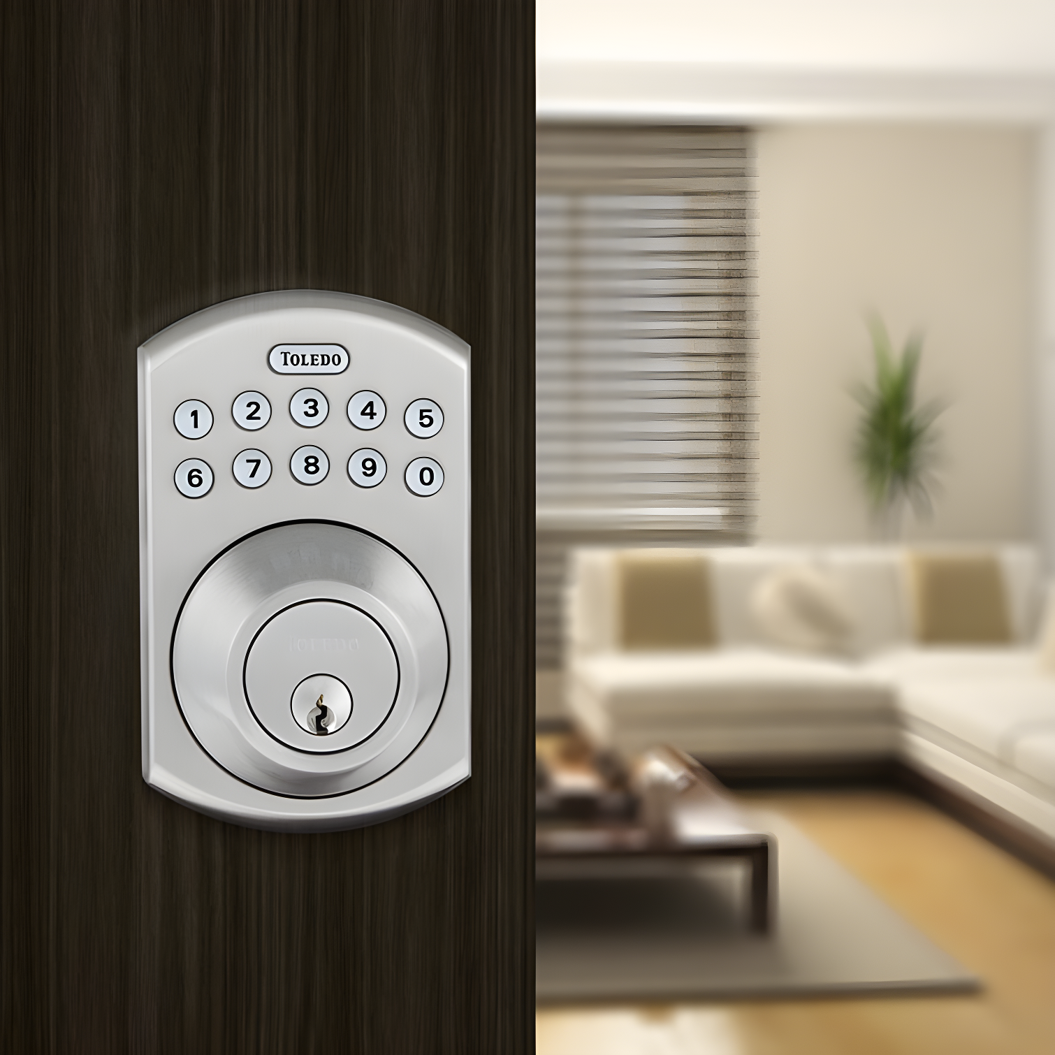 Satin Stainless Steel Keyless Electronic Deadbolt with Remote