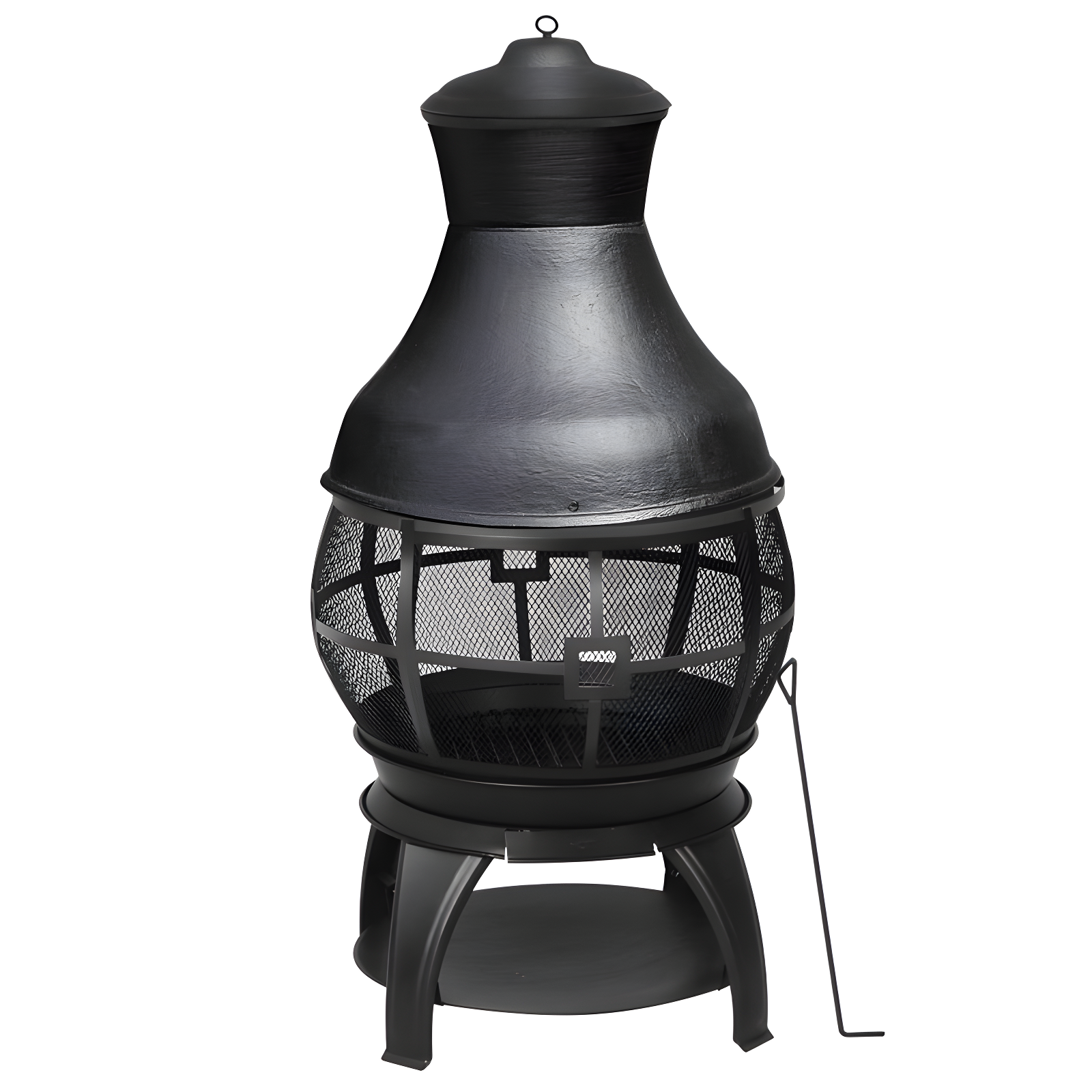 45-Inch Black Cast Iron Freestanding Chiminea