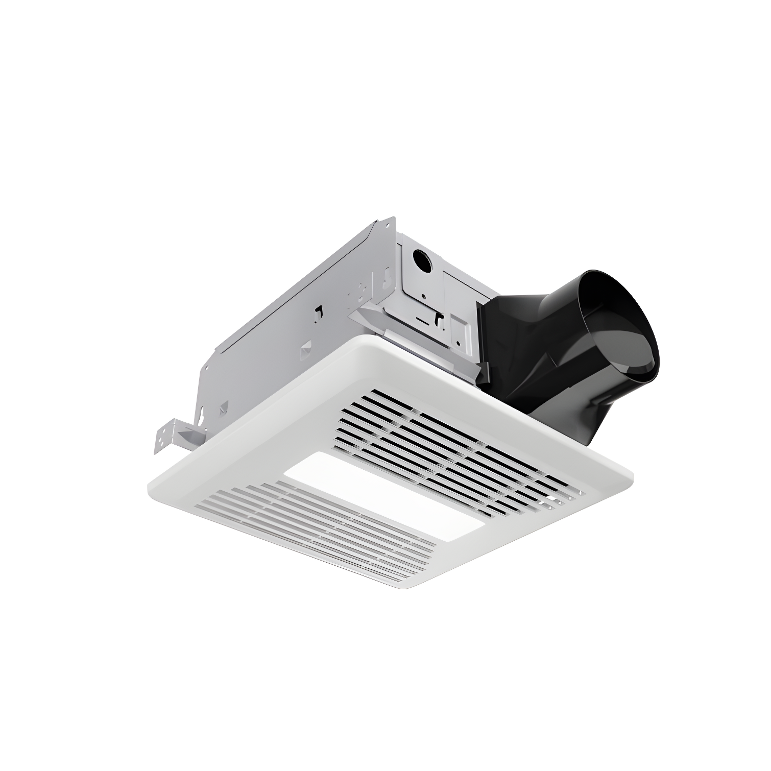 White Ceiling Mount Bathroom Exhaust Fan with LED Light