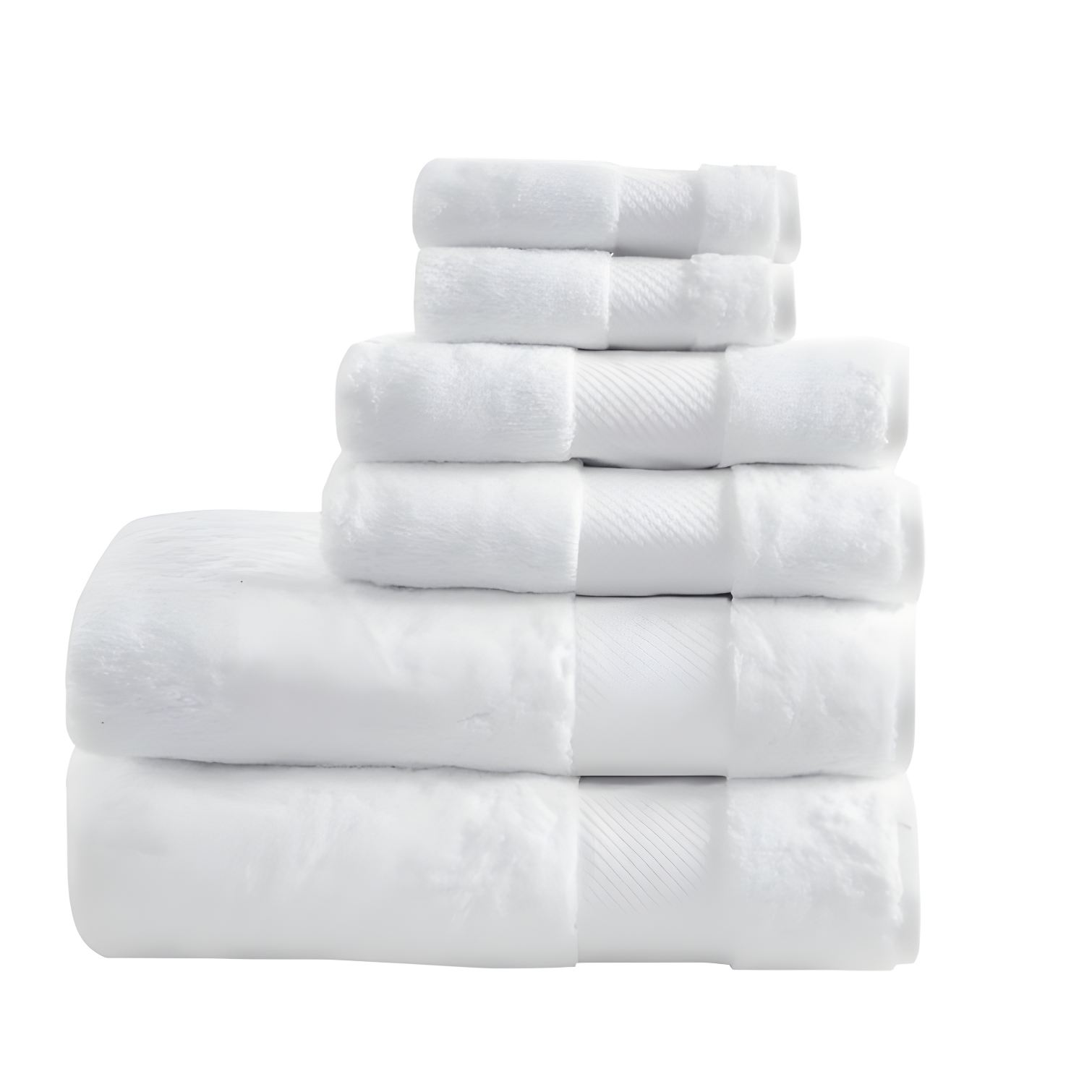 White Turkish Cotton 6-Piece Towel Set