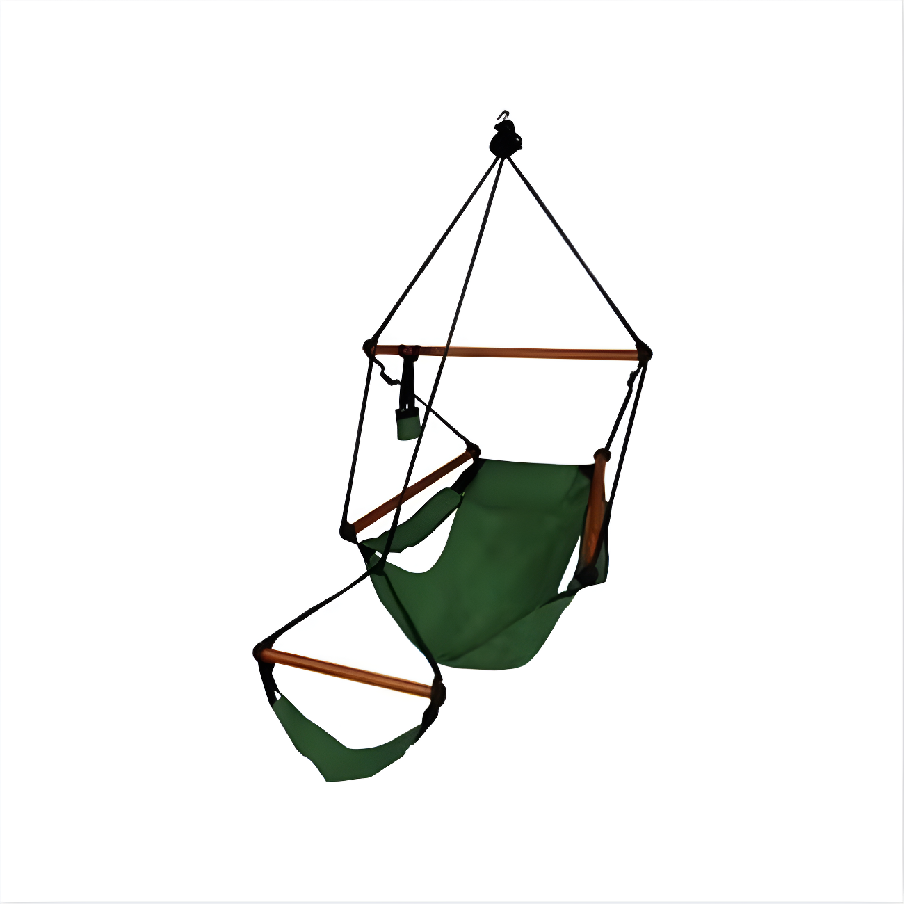 Hunter Green Hanging Air Hammock Chair with Wooden Dowels