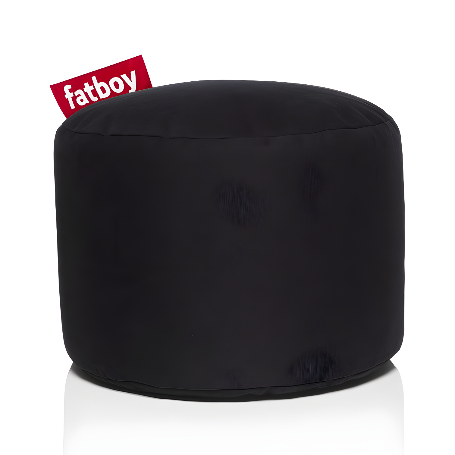 Black Cotton Round Pouf Ottoman