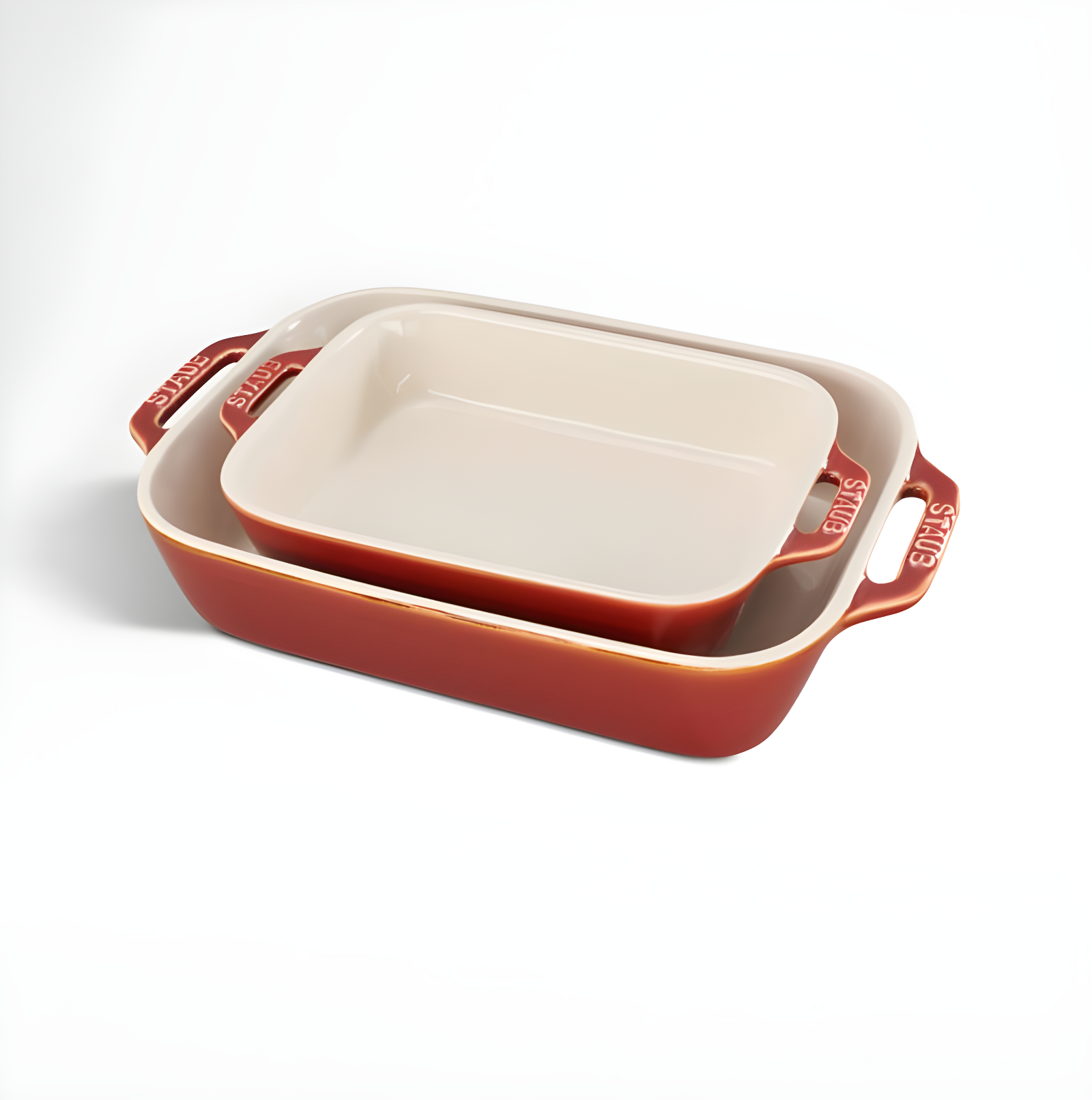 Rustic Red Ceramic 2-Piece Rectangular Baking Dish Set