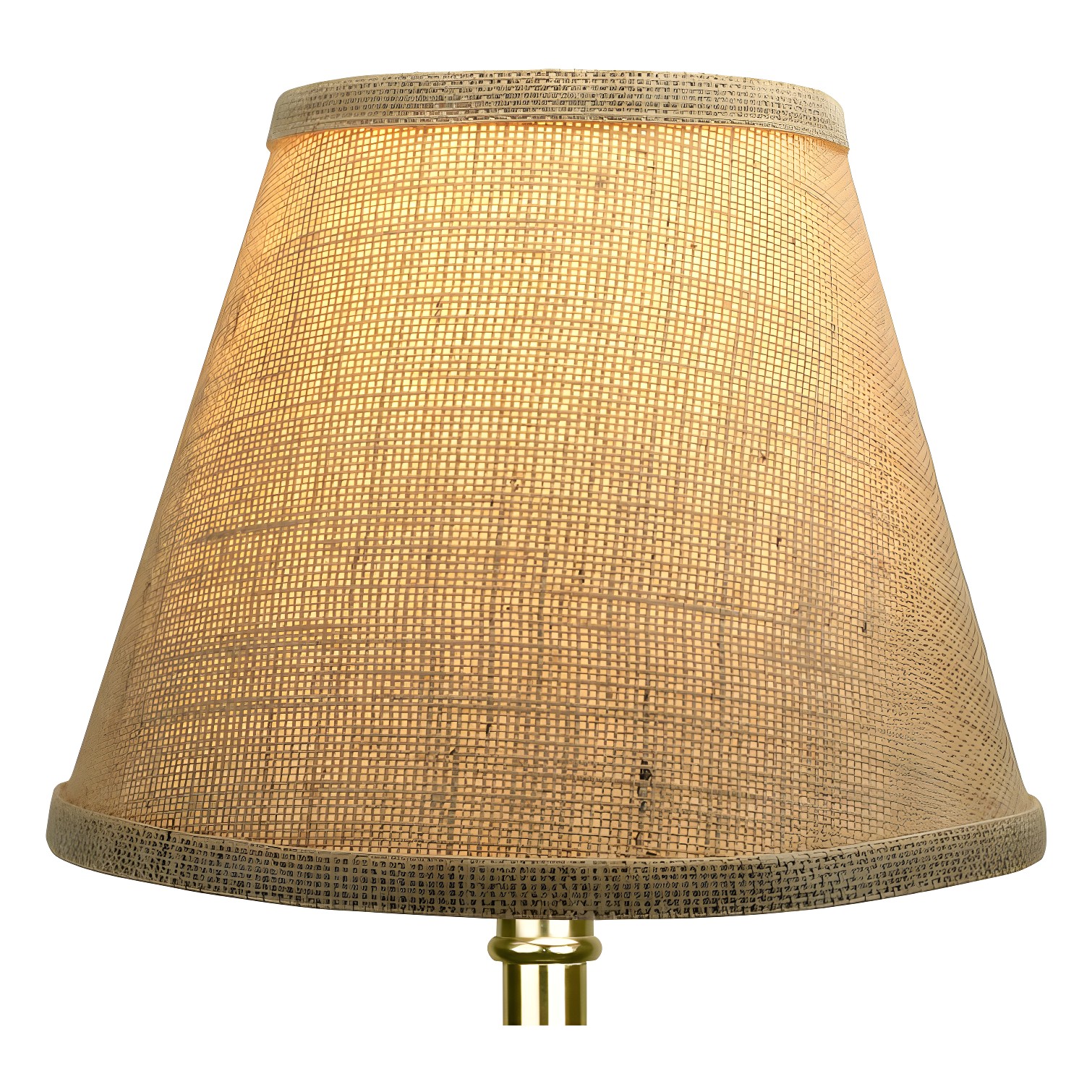 Natural Burlap Empire Lamp Shade with Brass Clip