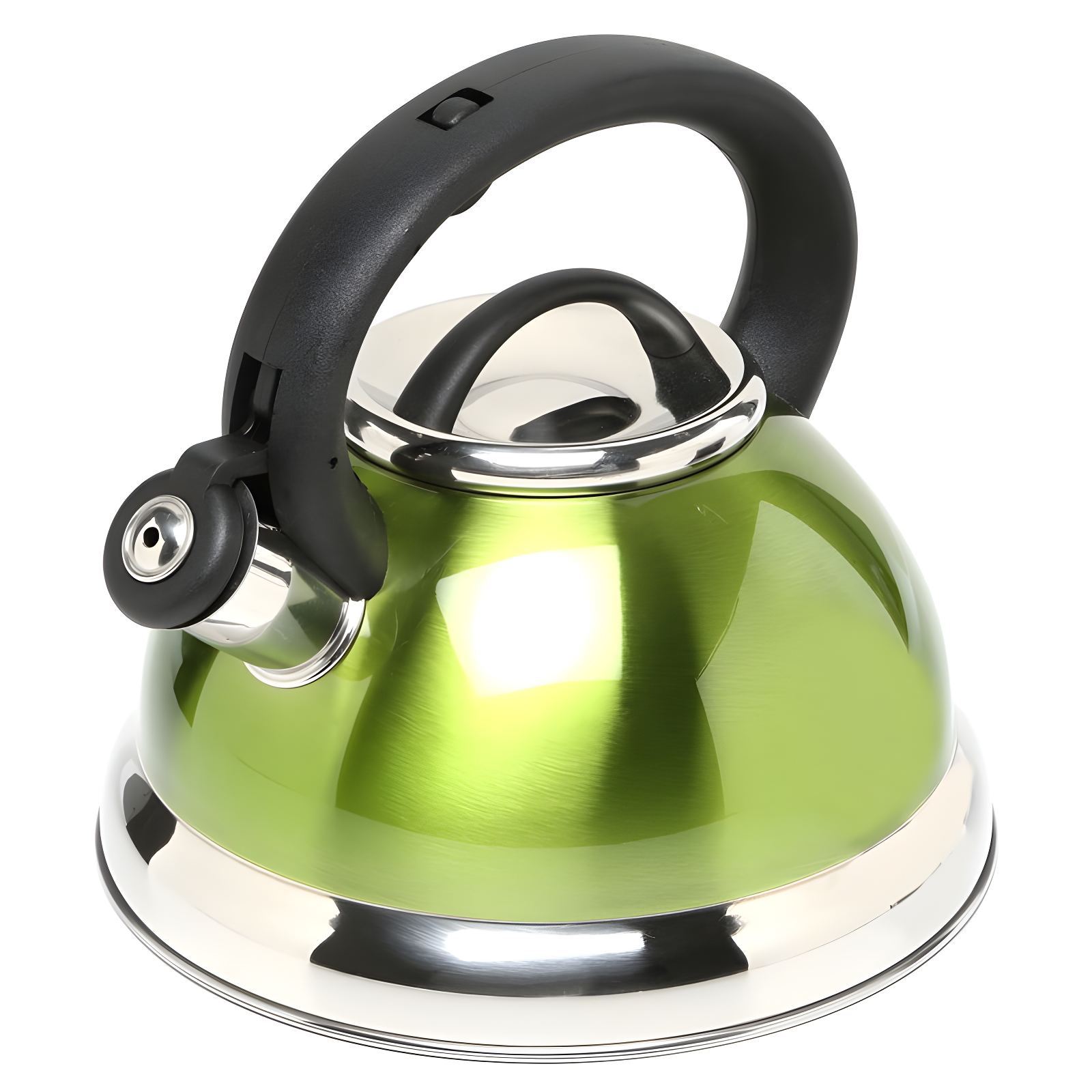 Chartreuse Stainless Steel Whistling Tea Kettle with Insulated Handle