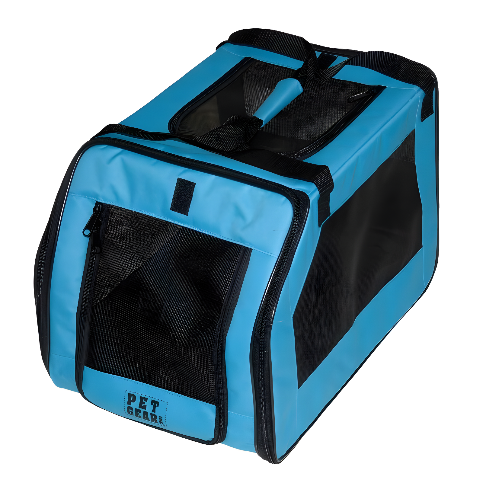 Blue Soft Sided Pet Carrier and Car Seat with Fleece Pad