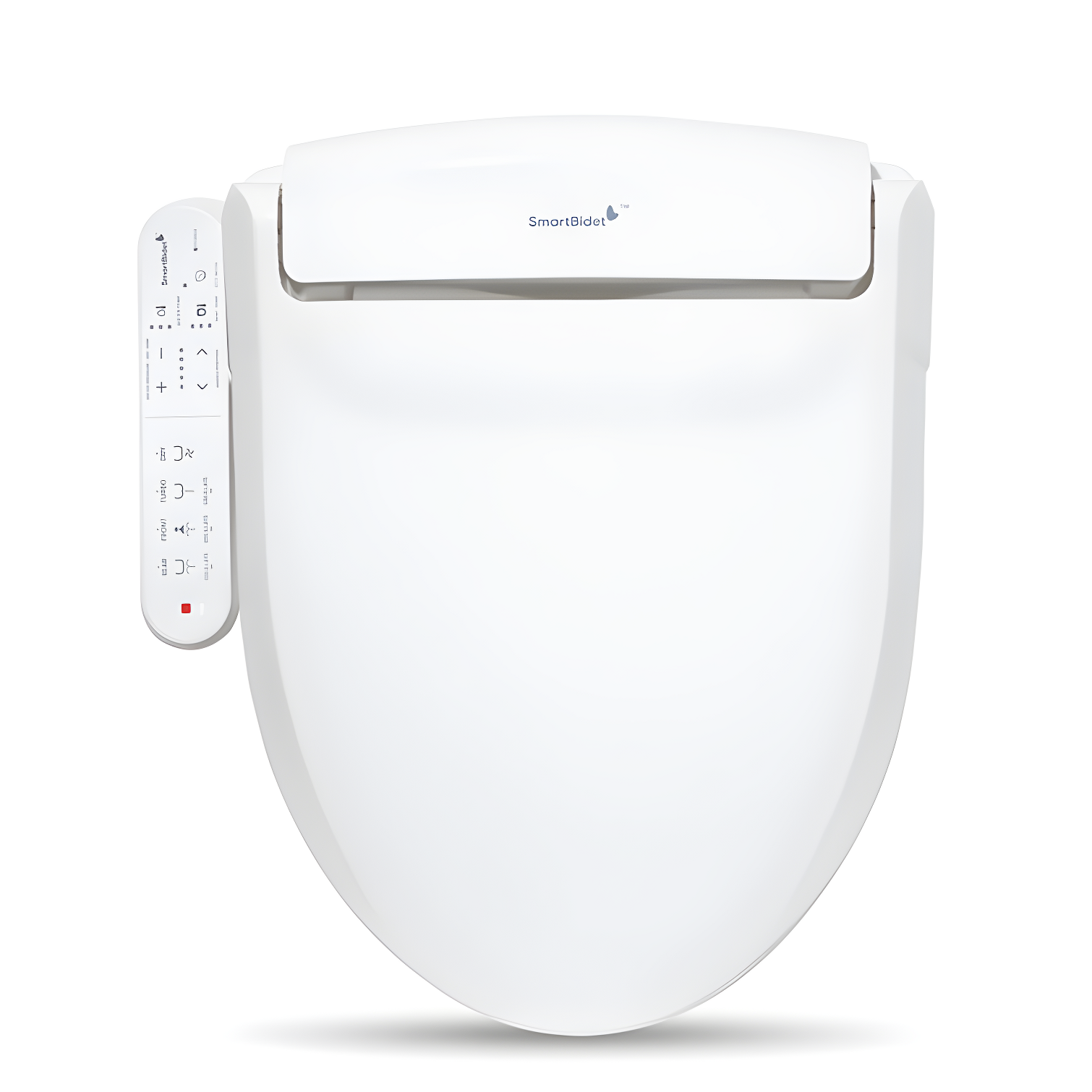 White Electric Bidet Toilet Seat with Heated Seating and Control Panel