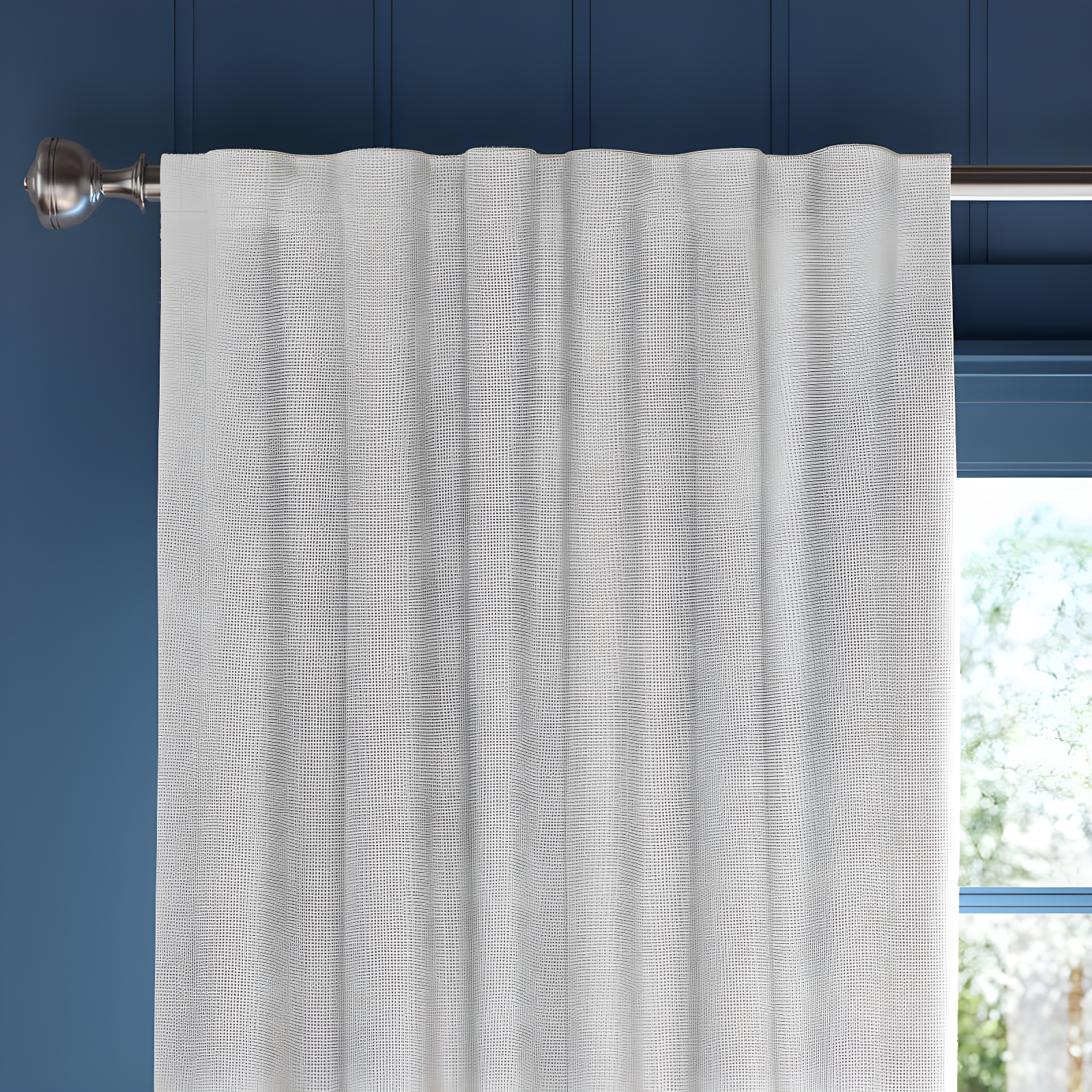 Aruba Off White Blackout Cotton Polyester Curtain Panels