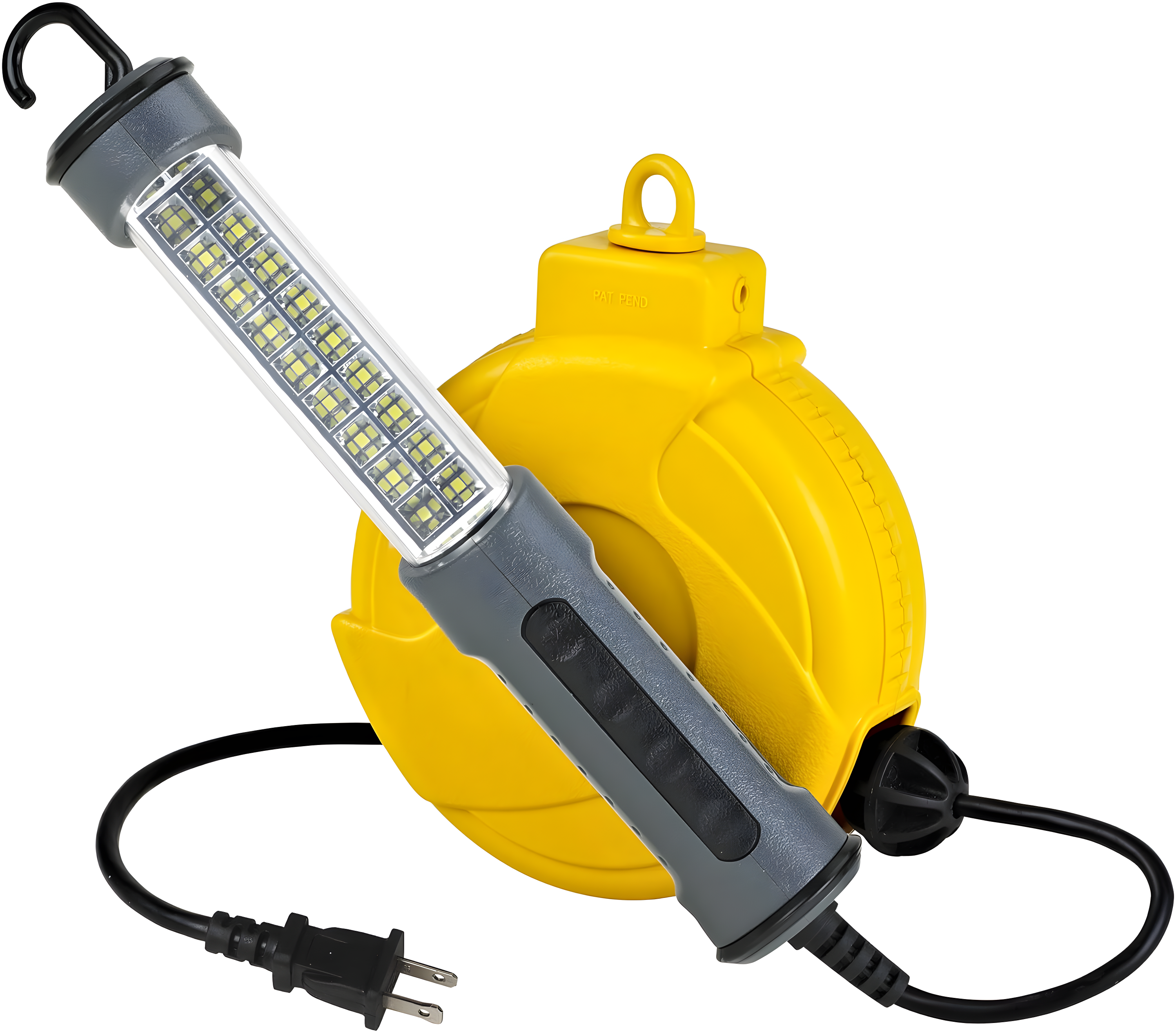 Yellow LED Work Light with Retractable 20' Cord Reel