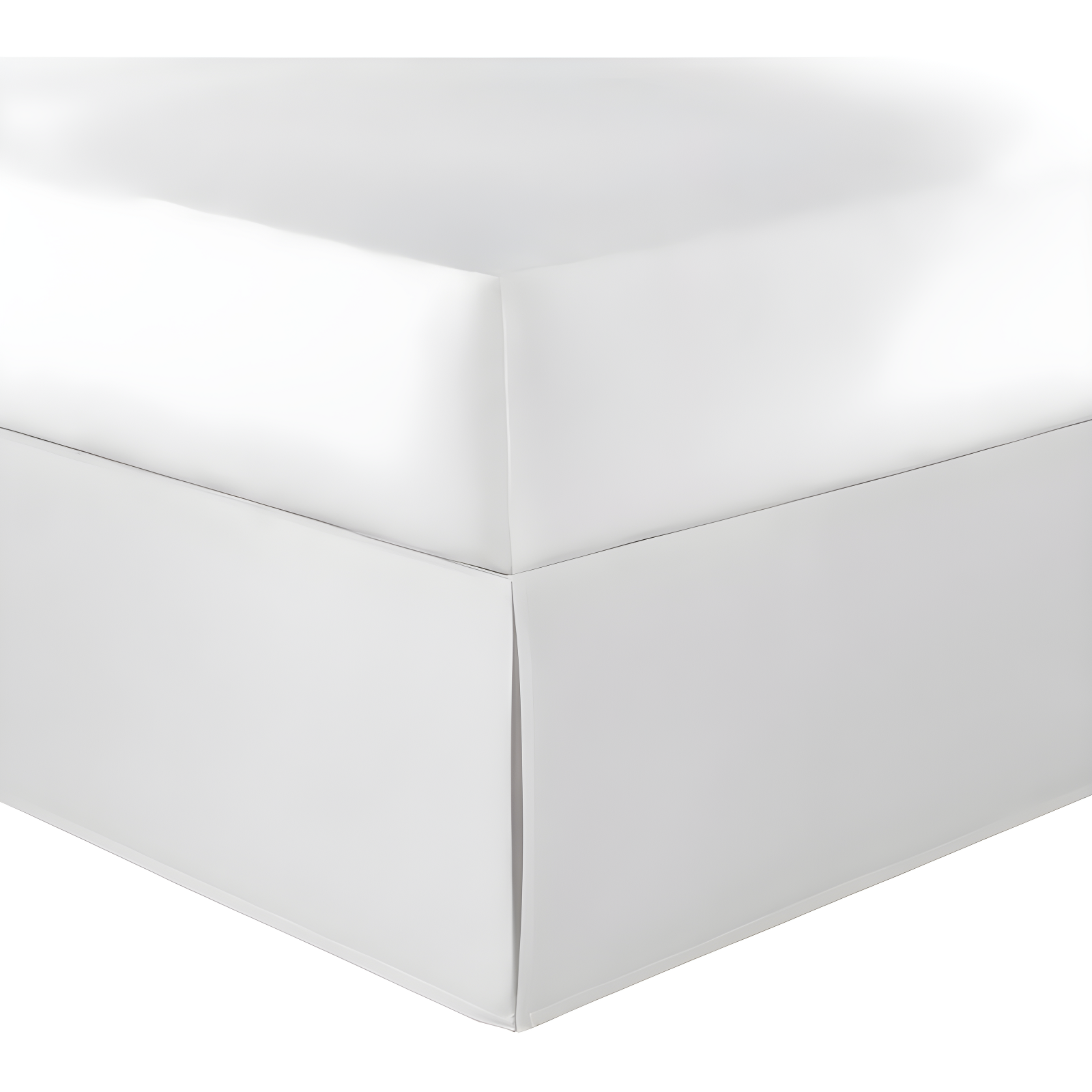 White Cotton King Bed Skirt with Split Corners