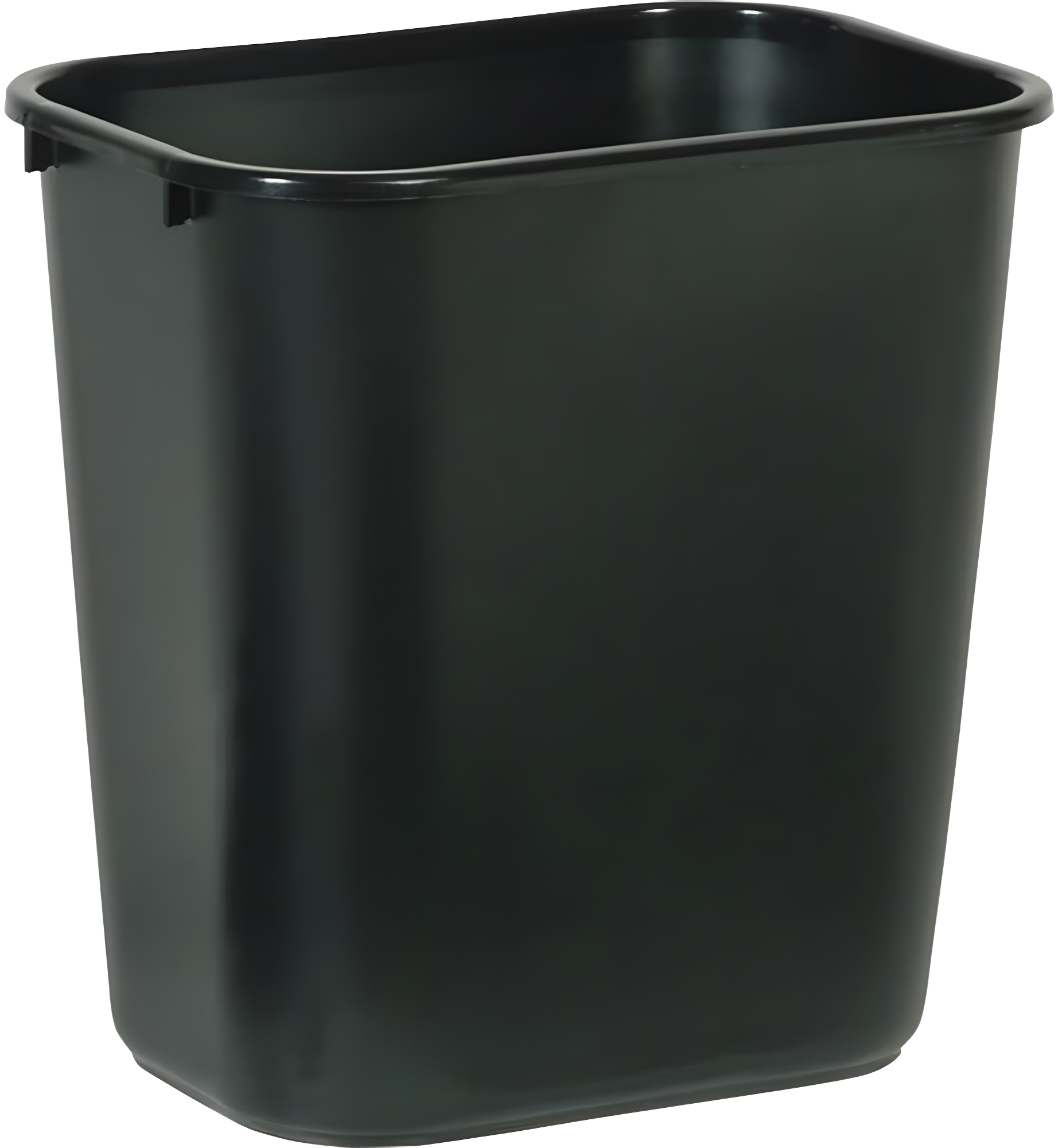 Black Rectangular Plastic Office Wastebasket