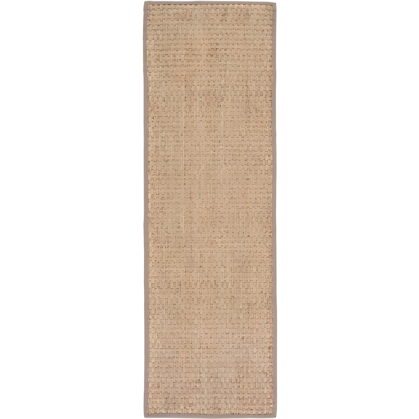 Natural Grey Jute Sisal Runner Rug with Cotton Border