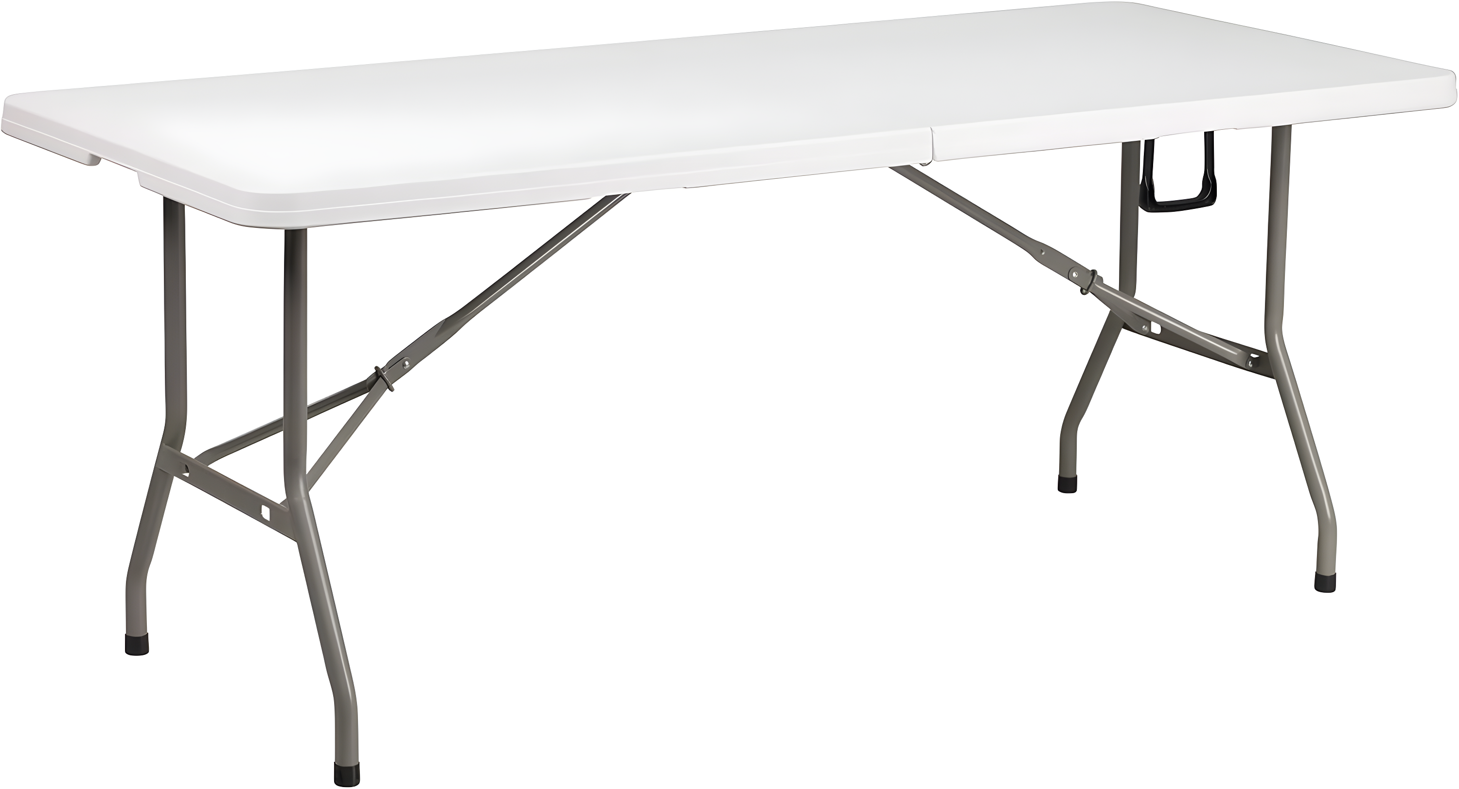 Granite White 6' Bi-Fold Portable Folding Table with Carrying Handle