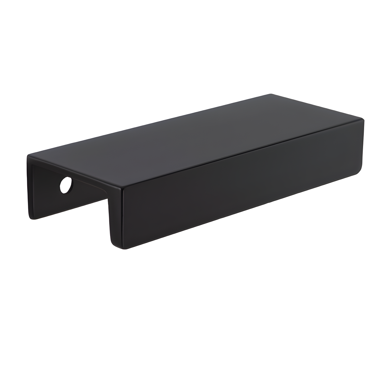 Matte Black Modern Finger Pull with Mounting Hardware