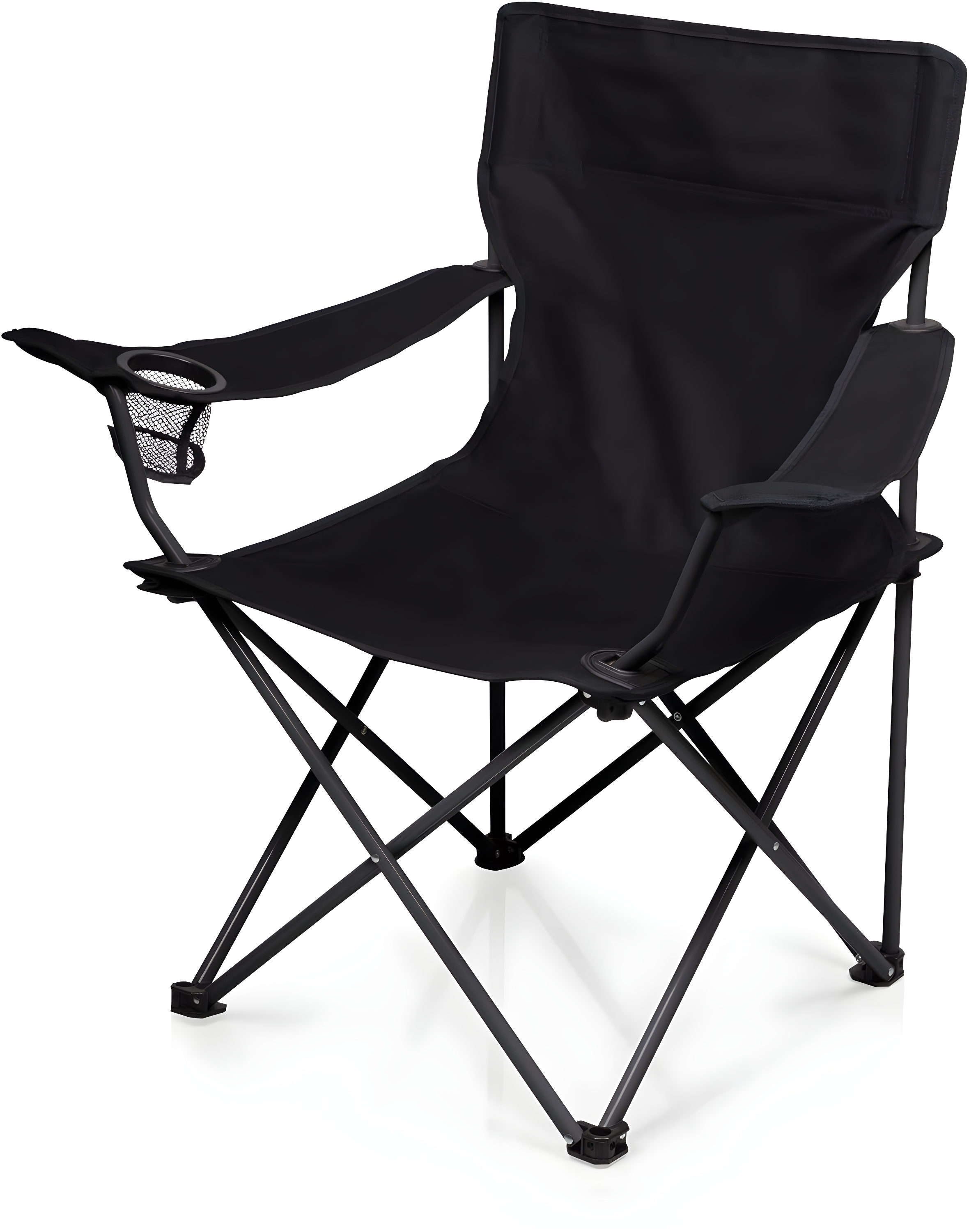 Black Portable Folding Camping Chair with Steel Frame