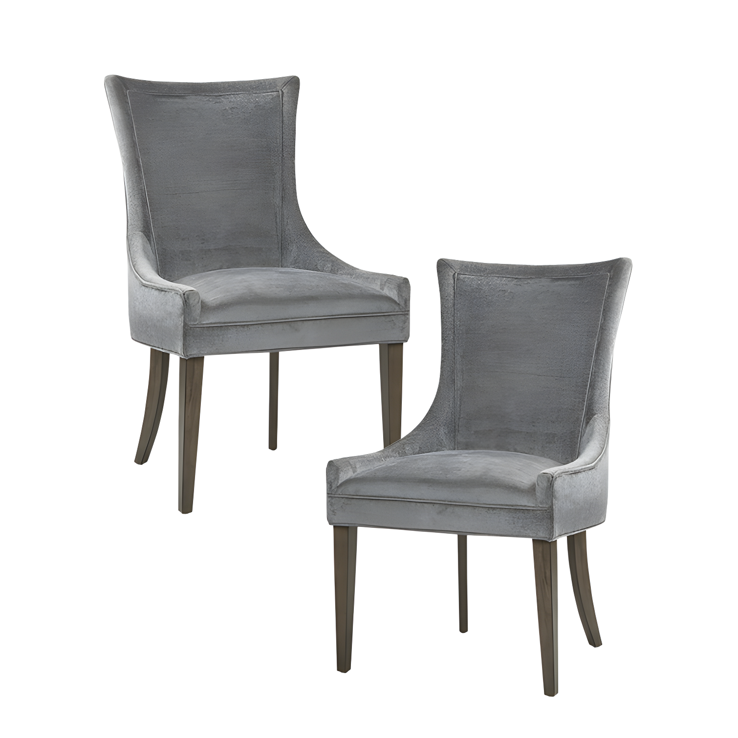 Dark Gray Upholstered High Back Side Chair Set