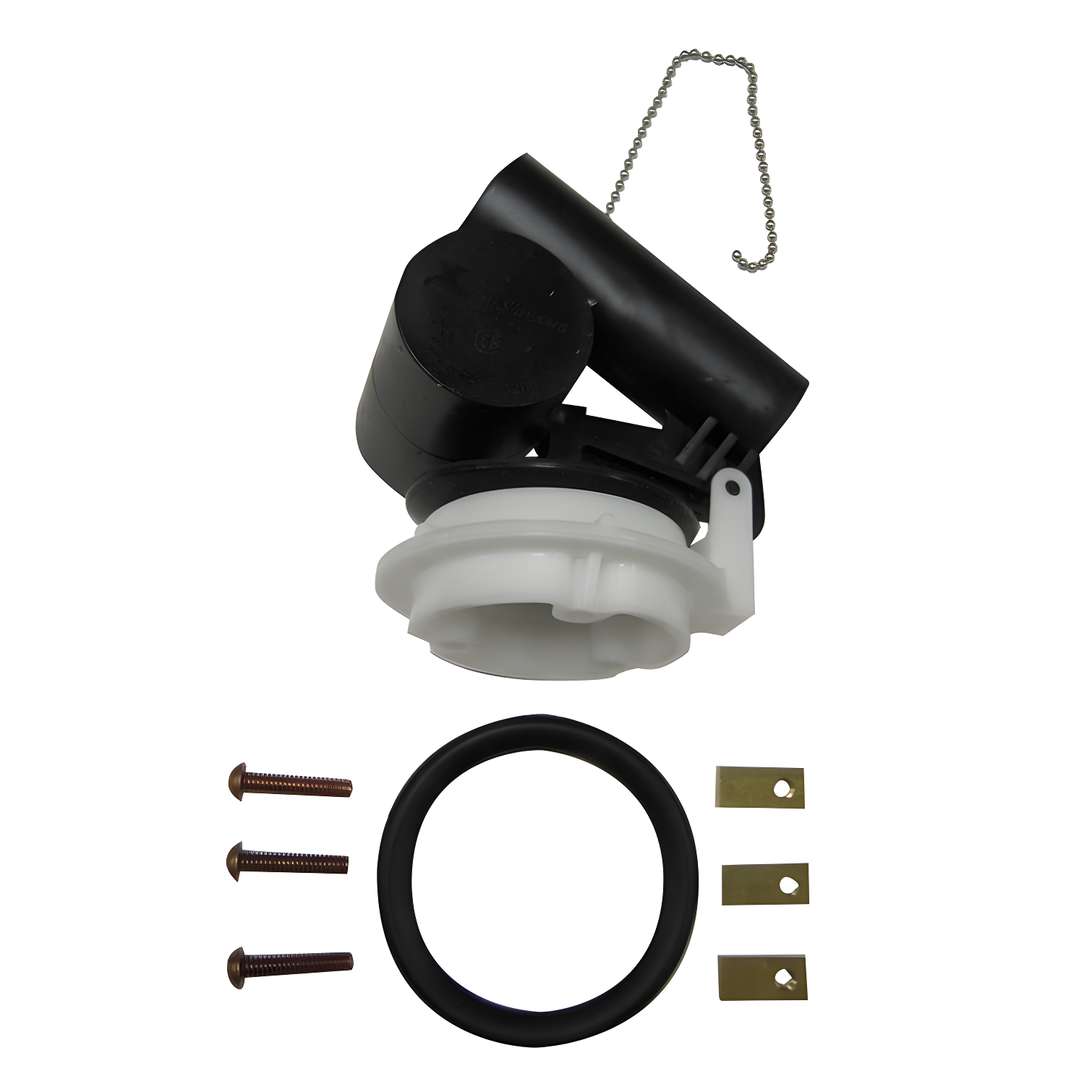 Black and White Plastic Toilet Flush Valve Assembly