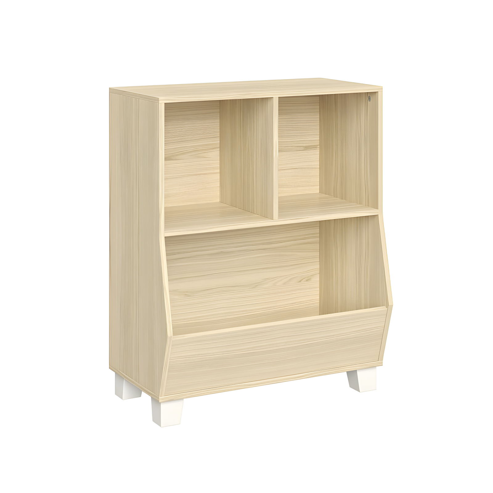 Light Woodgrain Kids' Adjustable Cubby Toy Organizer