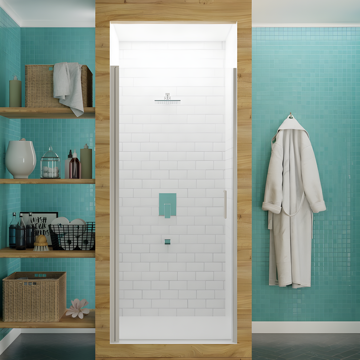 Brushed Nickel Semi-Frameless 23" x 72" Shower Door