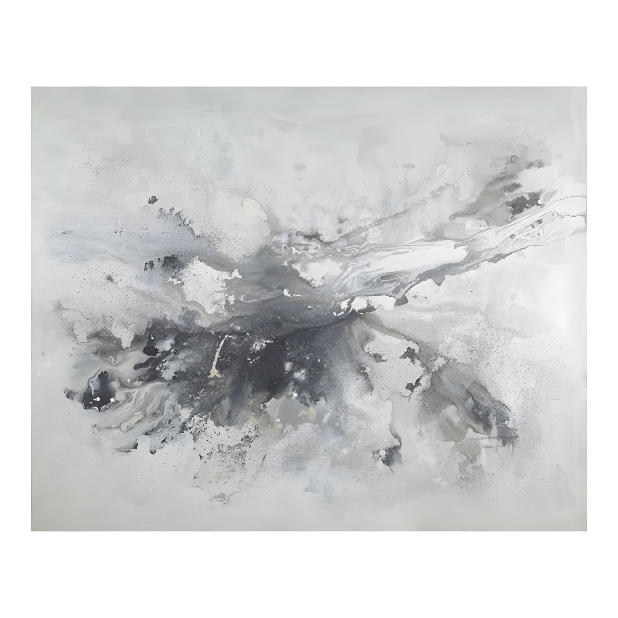 Large Gray Abstract Seascape Canvas Wall Art