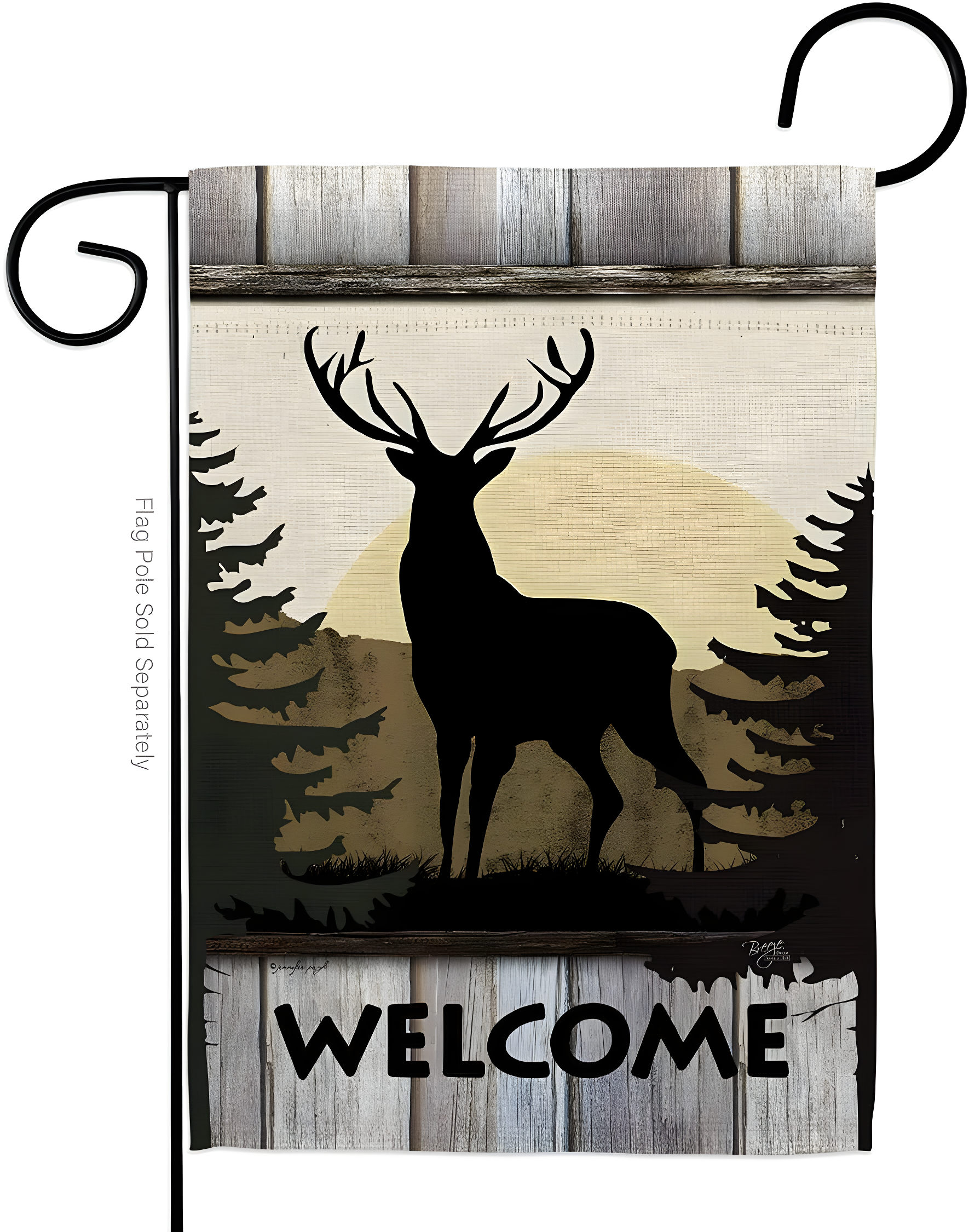 Welcome Deer Nature Wildlife Vertical Garden Flag 13" x 18.5"