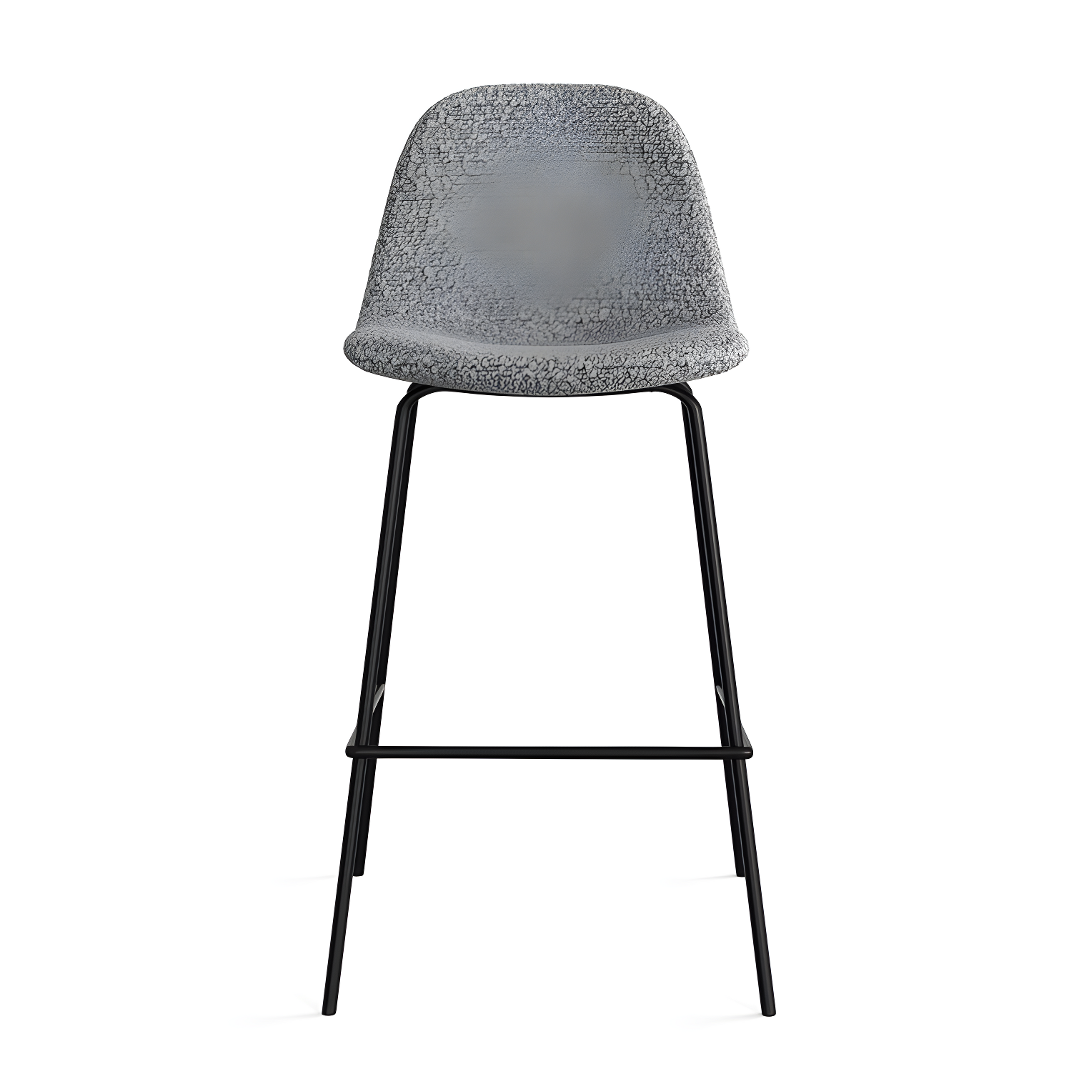 Gray Boucle Upholstered Counter Stool with Steel Frame, Set of 2