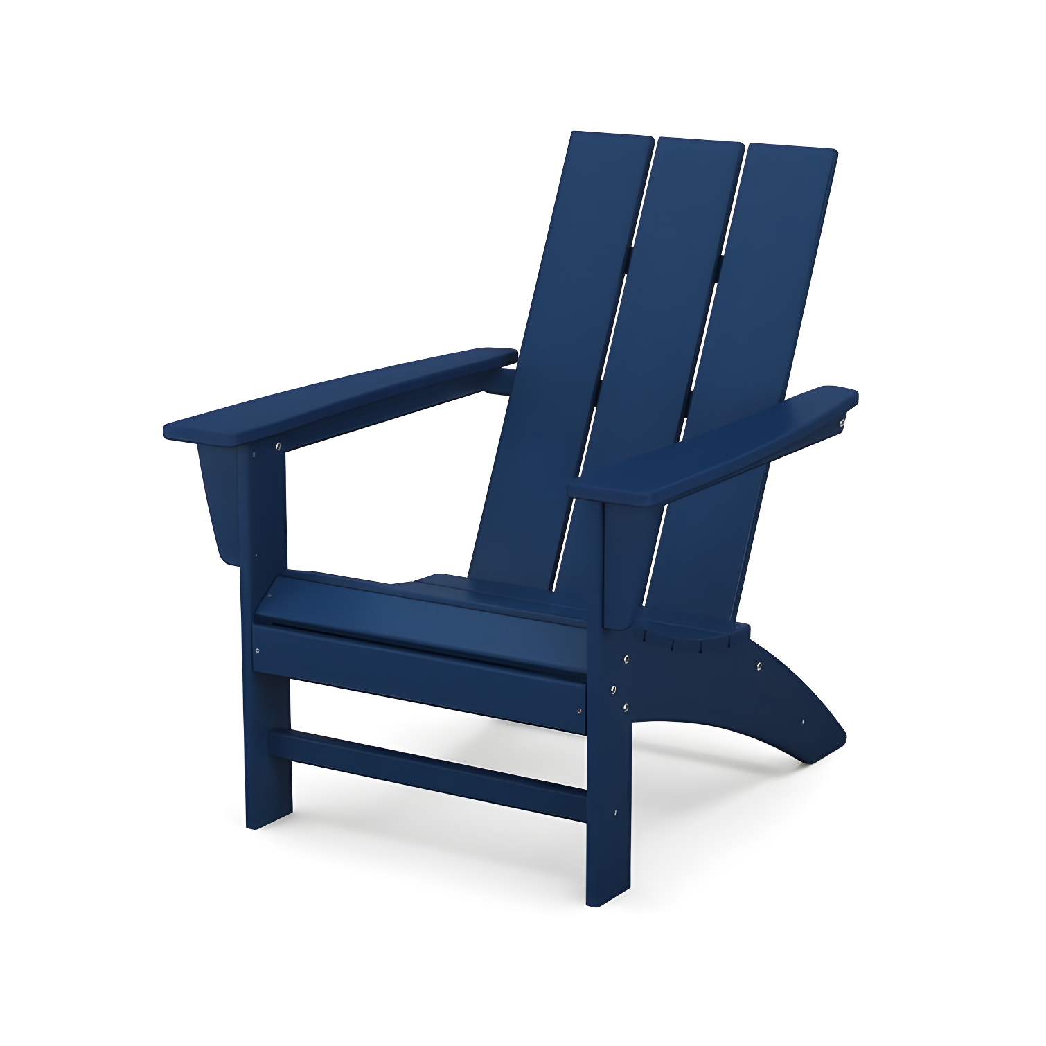 Navy Blue Modern Poly Lumber Adirondack Chair with Arms